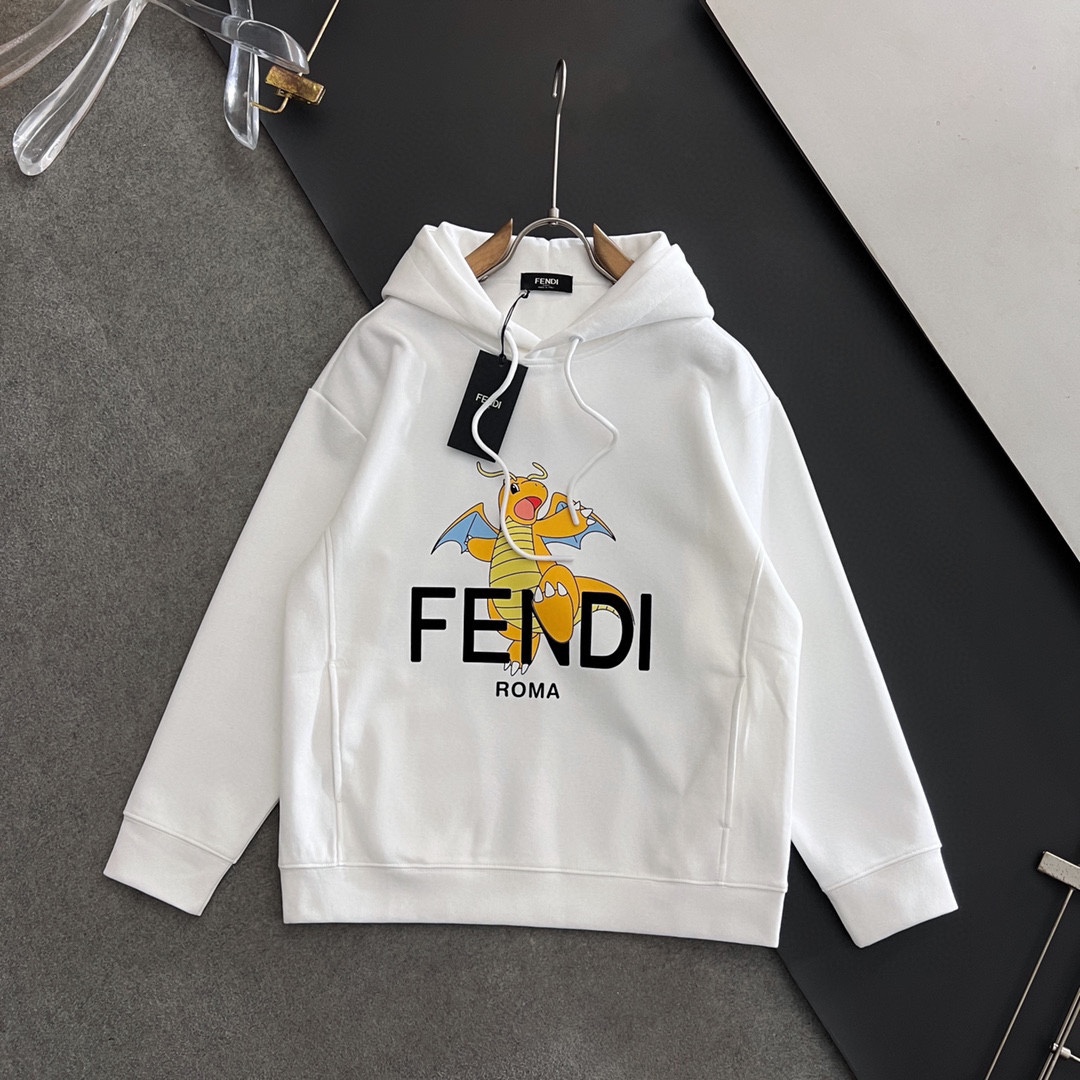 Fend*2024新品火爆铁灰色供应独家高端定制休闲连帽款卫衣侧内嵌式口袋打破传统侧插袋更加时尚定制纯棉