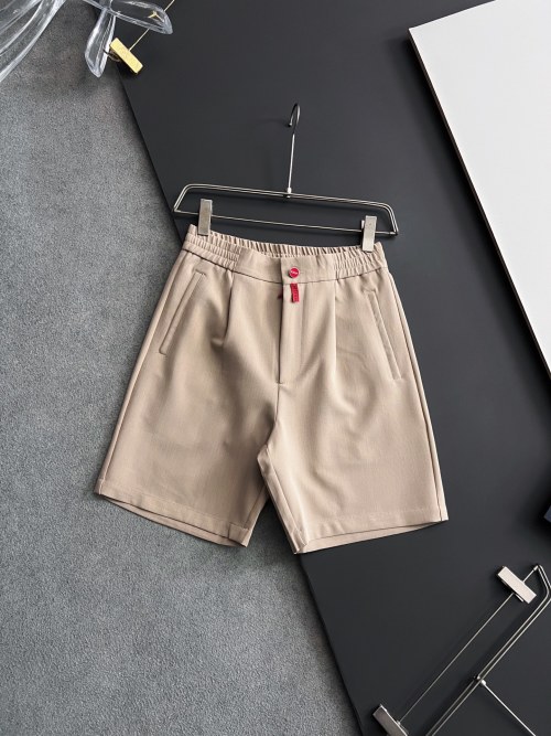 Kiton Men's Casual Cotton-Linen Drawstring Shorts - Stylish Summer Comfort