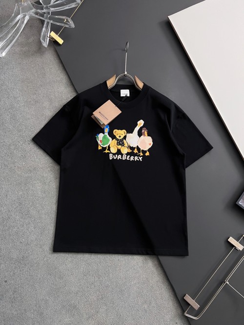 Burberry 2025Ss Cotton Double Yarn Short Sleeve T-Shirt - Casual & Stylish 1 Burberry 2025Ss Cotton Double Yarn Short Sleeve T-Shirt - Casual & Stylish