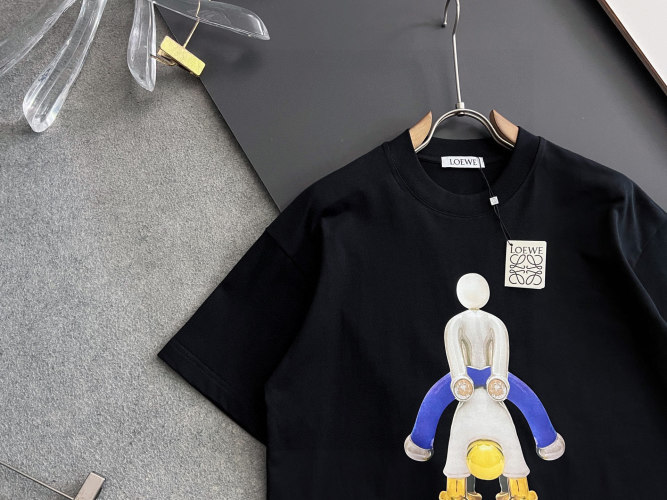 Loewe 25SS Summer New Double Yarn Cotton Short Sleeve T-Shirt 1 Loewe 25SS Summer New Double Yarn Cotton Short Sleeve T-Shirt