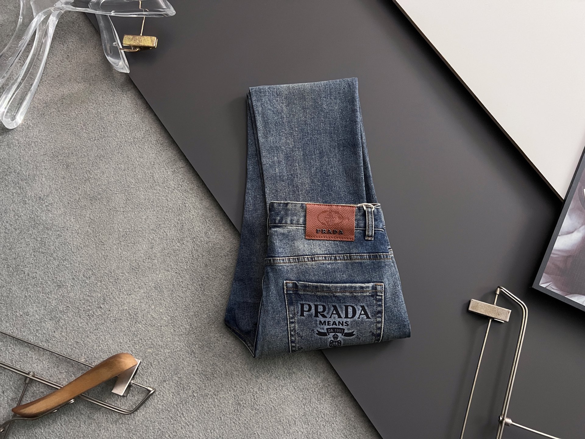 Prad* P576 Jeans: Original Water-washing Surfaces, Comfort, Elasticity, Unique Design - 图片 9