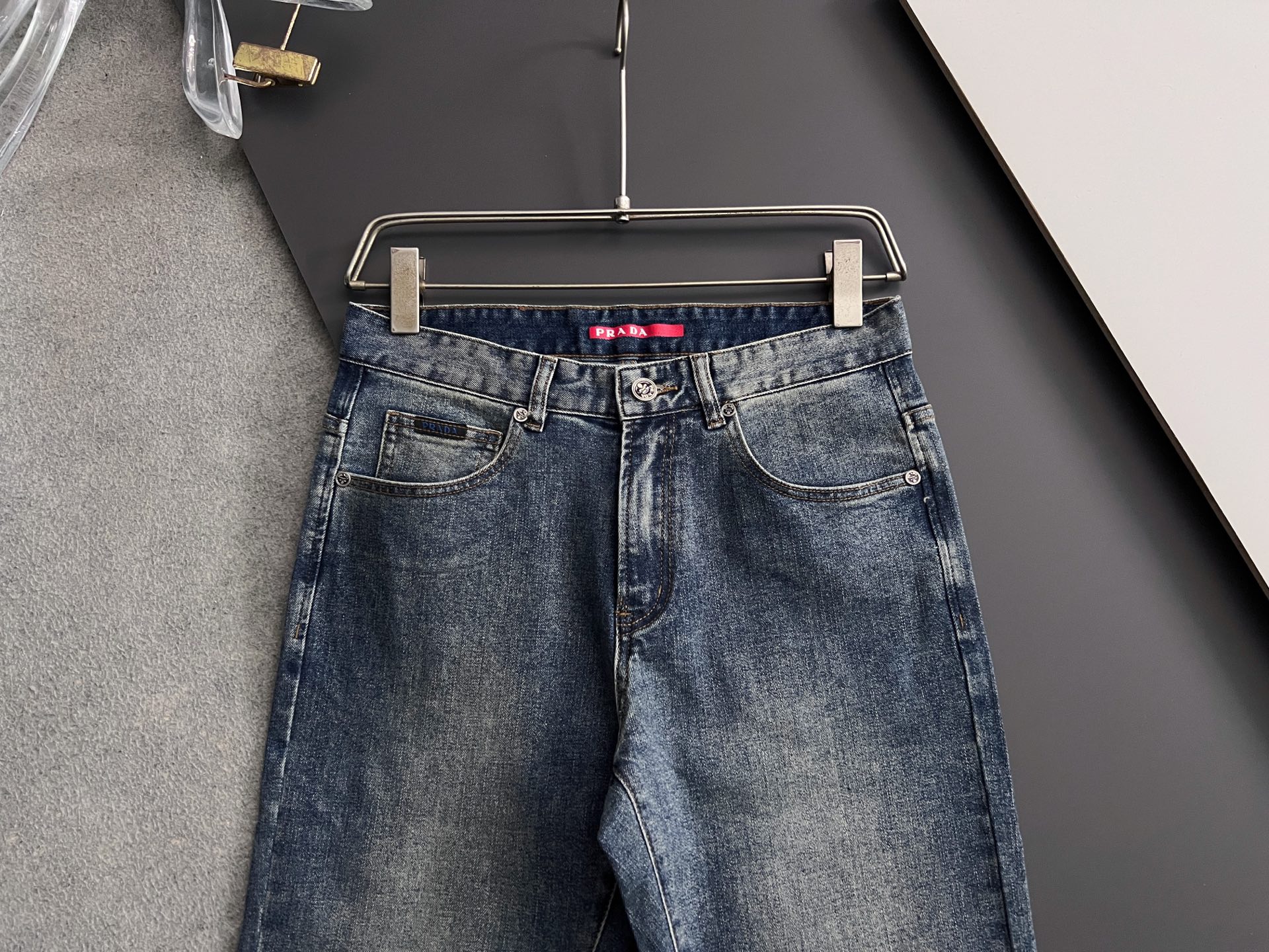 Prad* P576 Jeans: Original Water-washing Surfaces, Comfort, Elasticity, Unique Design - 图片 2