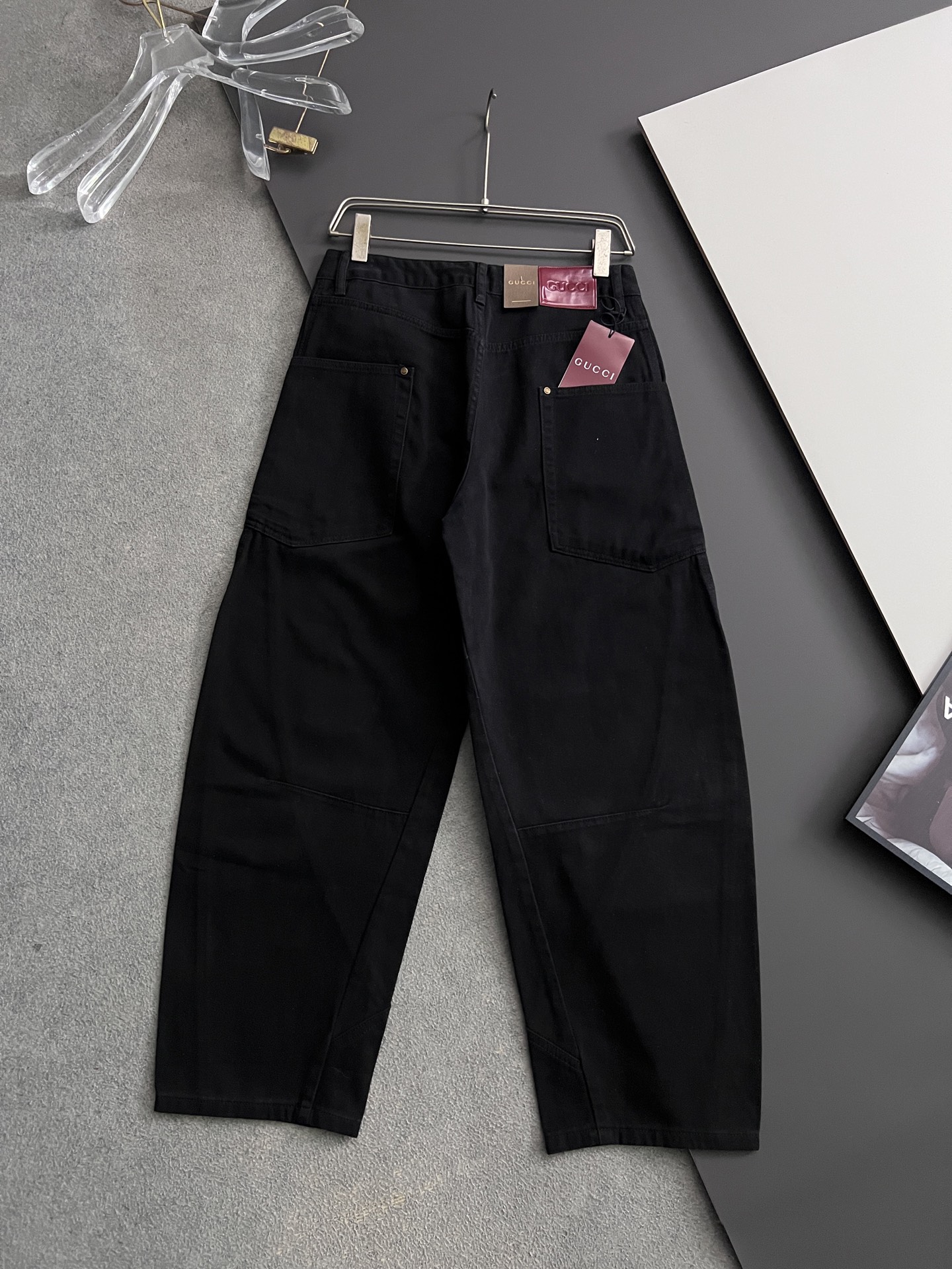 Gucc* 25SS Blue Cotton Jeans: Regenerative Agriculture Philosophy, Care Instructions, Unique Design - 图片 6