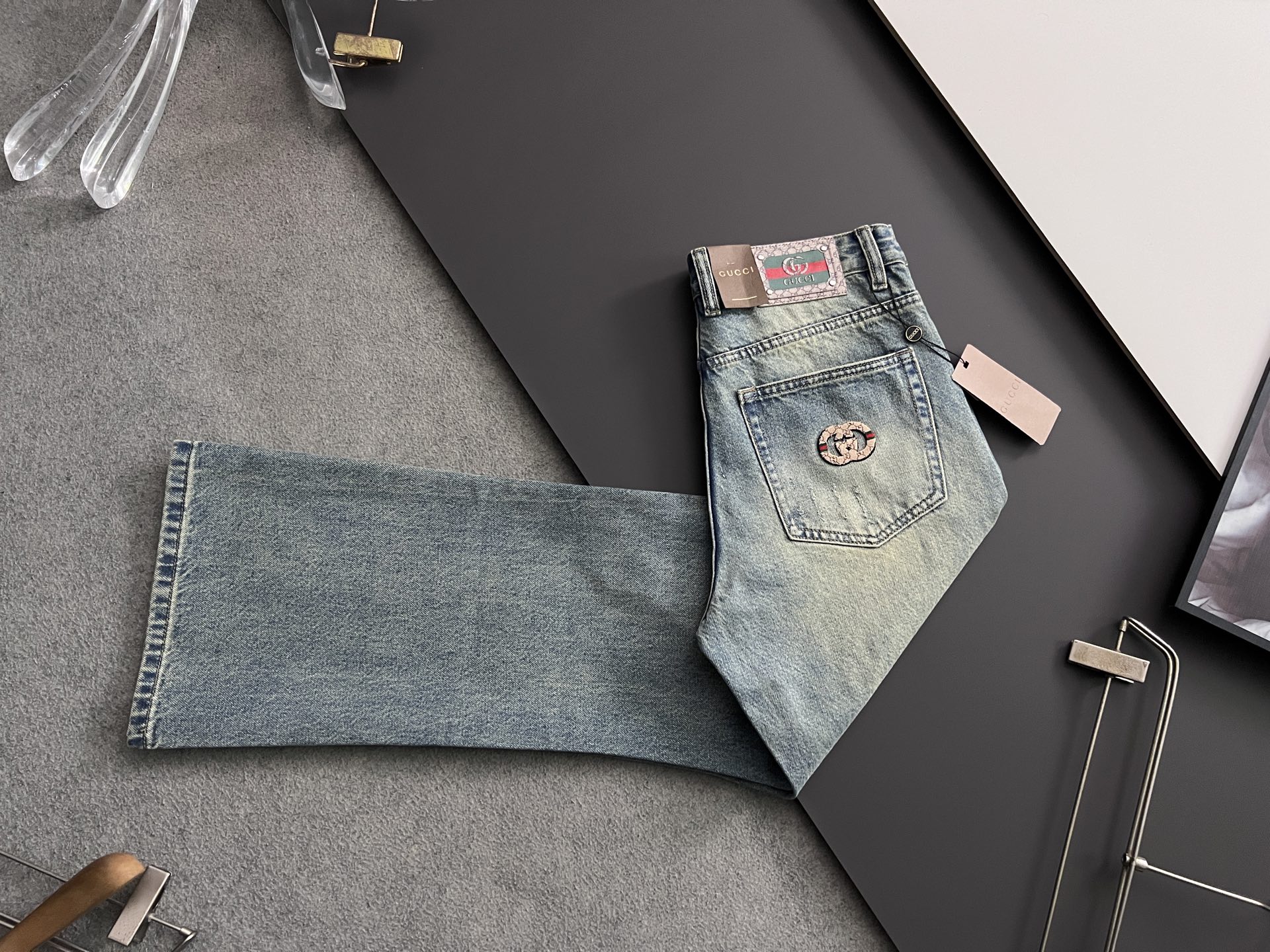 Gucc* 25SS Blue Cotton Jeans with Regenerative Agriculture Philosophy - 图片 9
