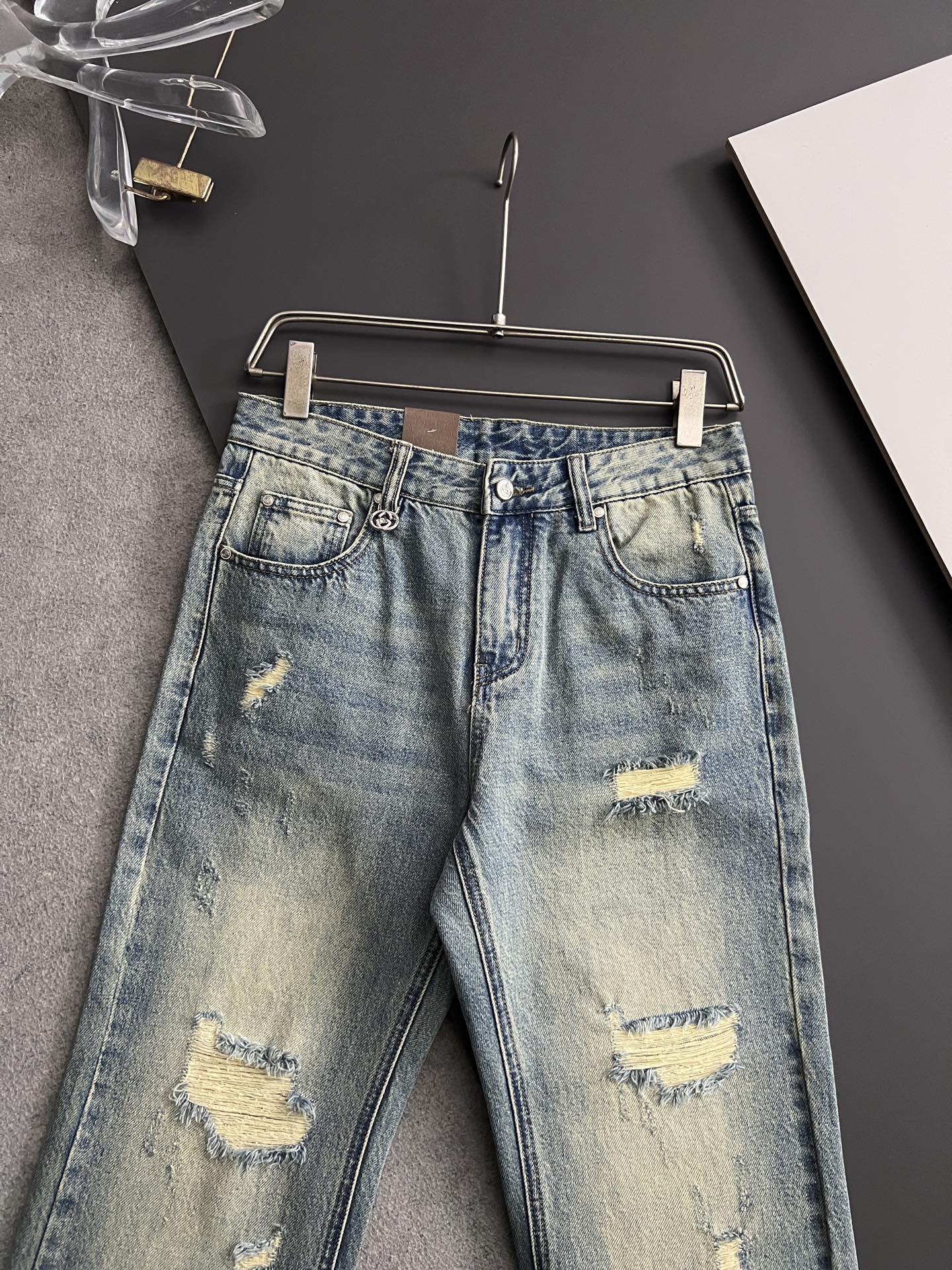 Gucc* 25SS Blue Cotton Jeans with Regenerative Agriculture Philosophy - 图片 3