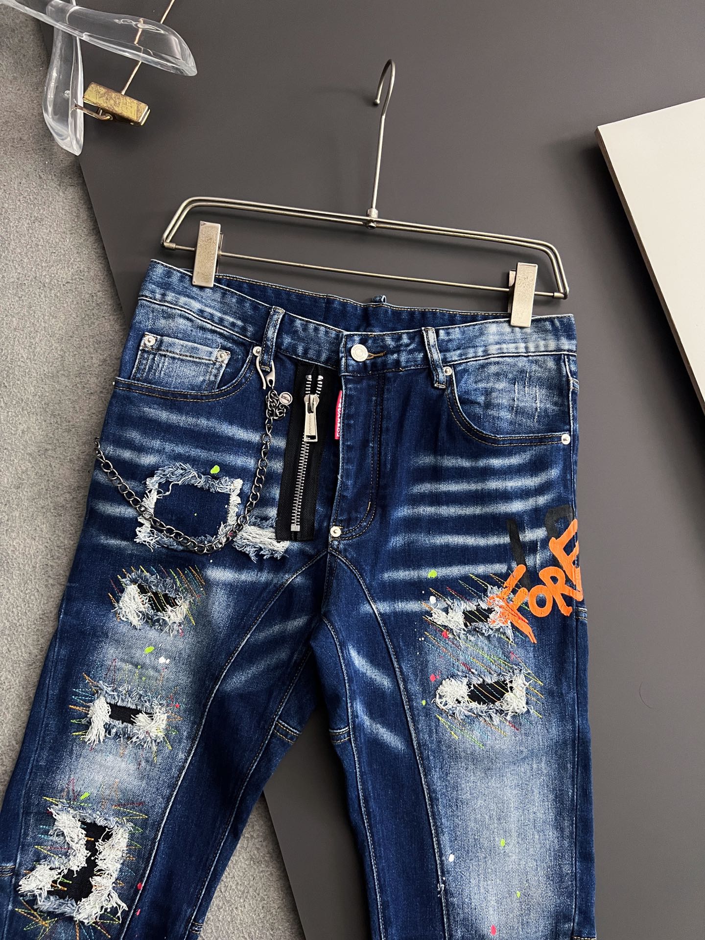 High-Quality Dollar Single D2* Jeans: Original Water Washing Fabrics, Unique Design, Comfort, Stylish, High-Grade - 图片 3