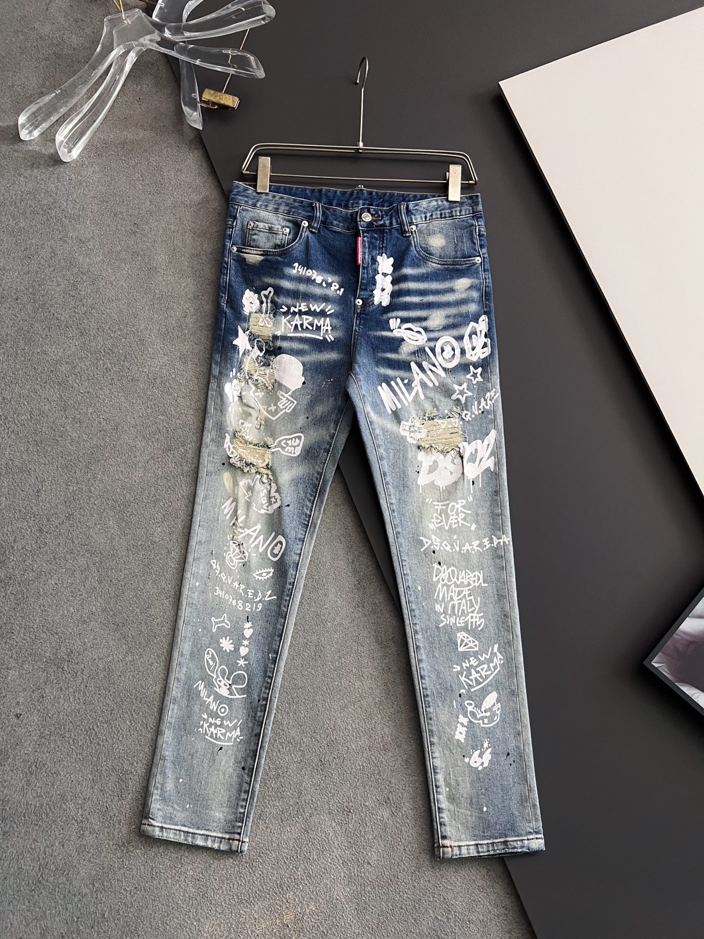 High-Quality Dollar Single D2* Jeans: Original Water Washing, Comfort, Elasticity, Unique Design