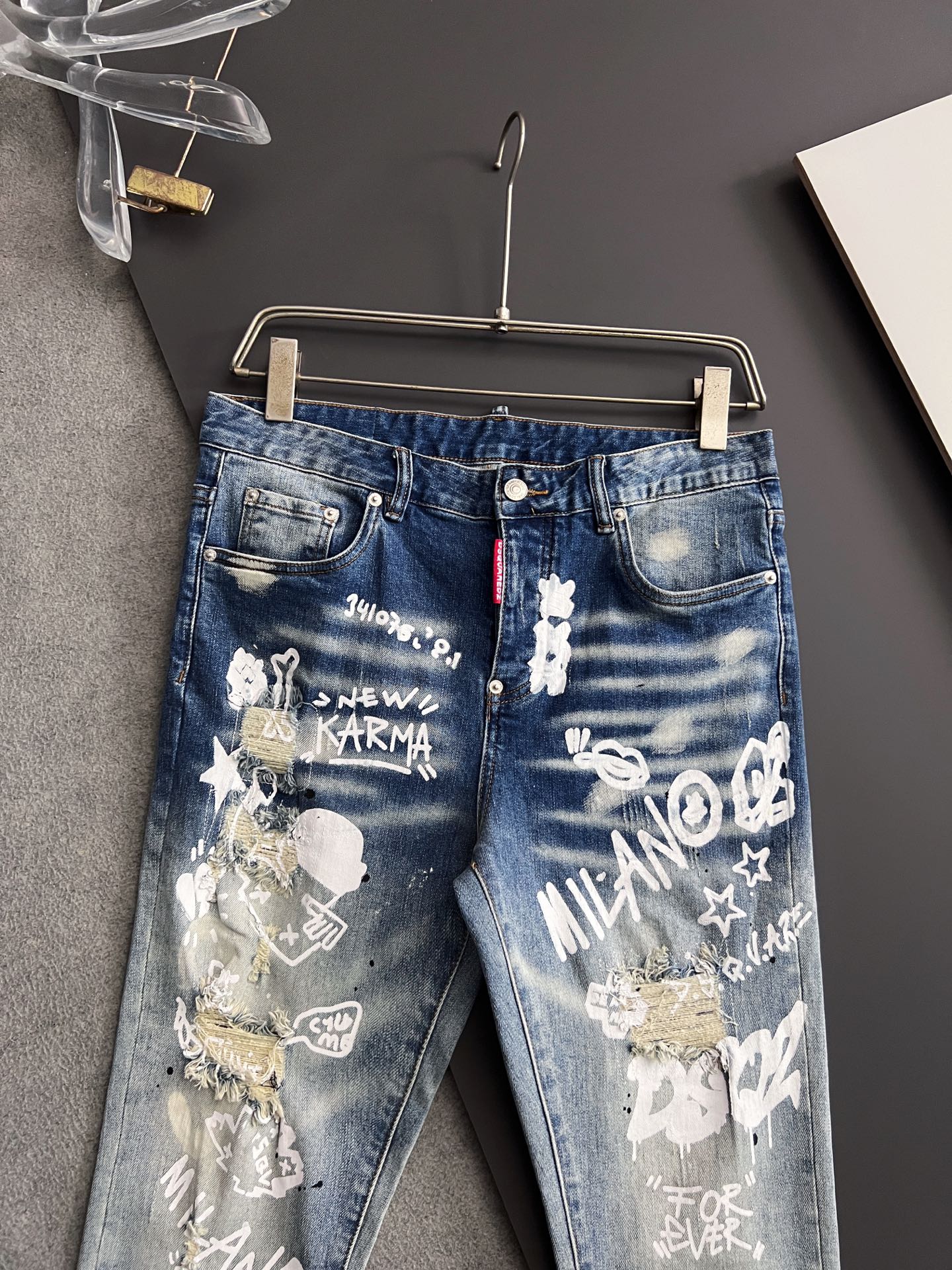 High-Quality Dollar Single D2* Jeans: Original Water Washing, Comfort, Elasticity, Unique Design - 图片 3