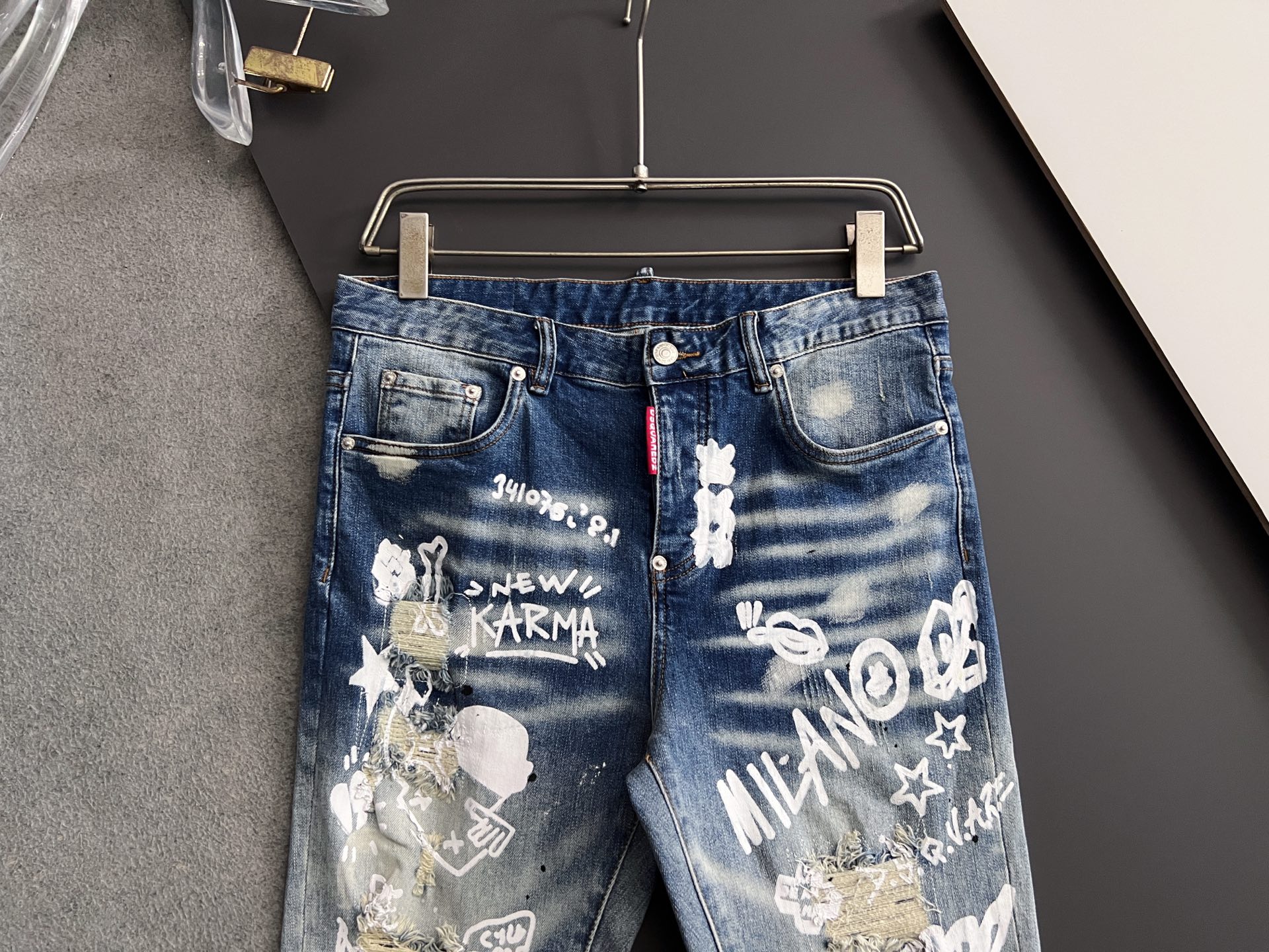 High-Quality Dollar Single D2* Jeans: Original Water Washing, Comfort, Elasticity, Unique Design - 图片 2