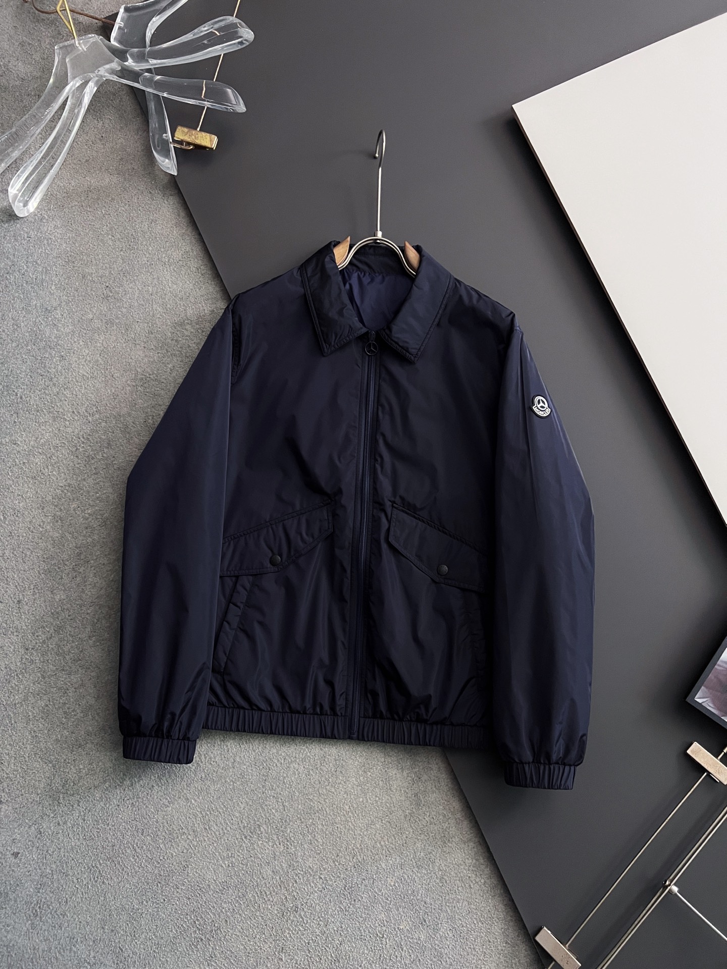 Moncler Men's Navy Lightweight Outdoor Jacket | Weatherproof Luxury