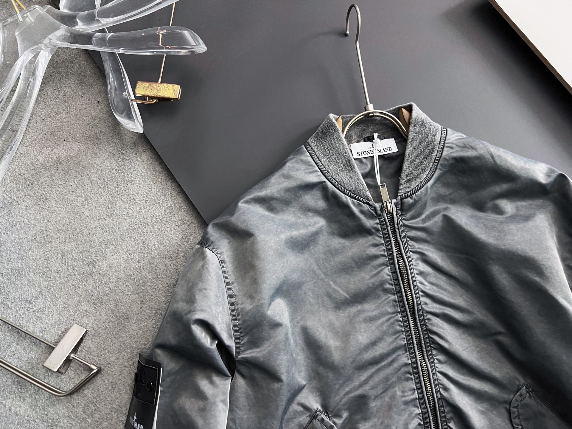 ）Stone*Island绝美复古枪色、25ss水洗美式复古飞行夹克短版棒球领夹克 🔥🔥特色Logo热转