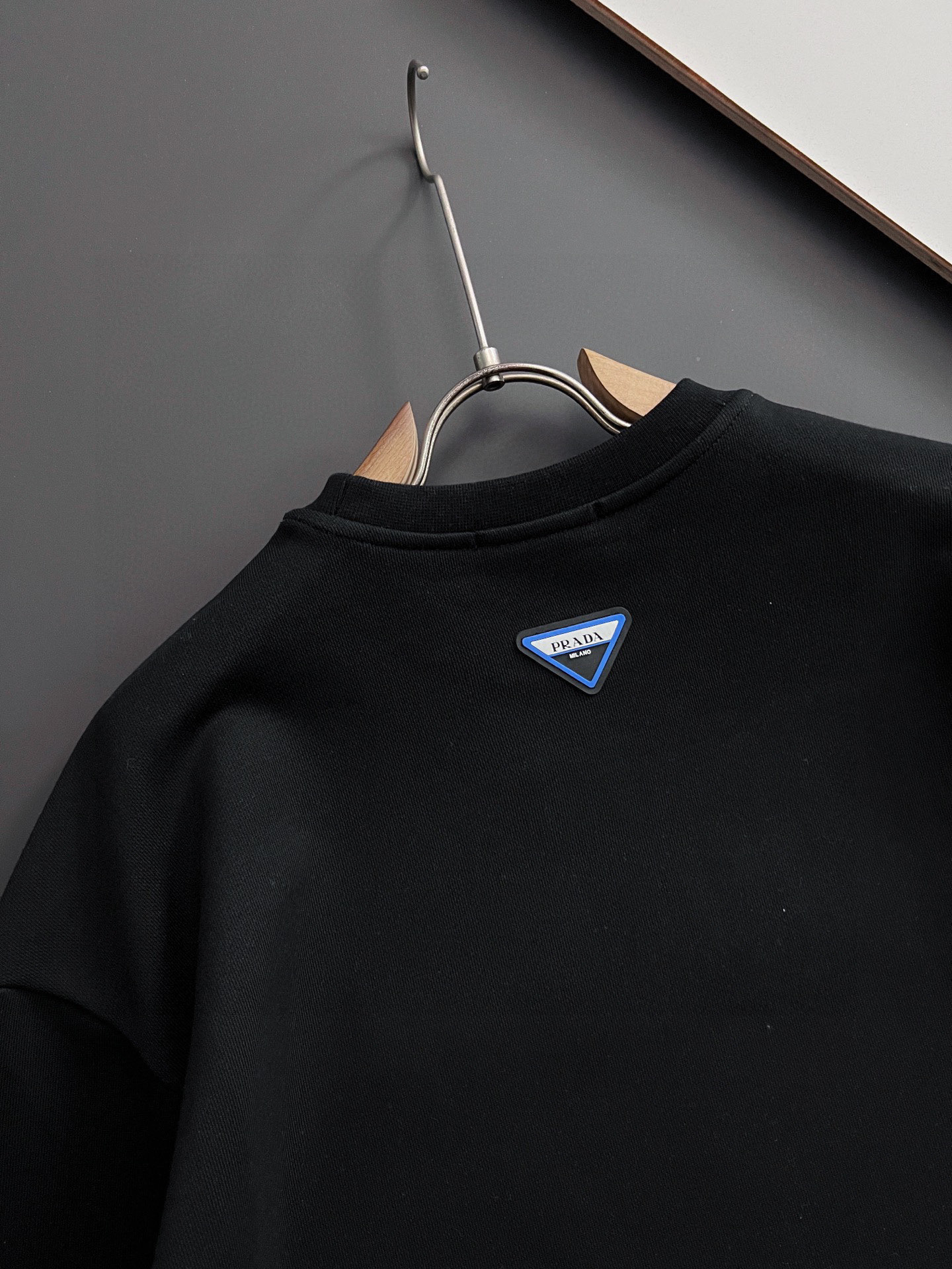 Prada Men's Black Cotton Sweatshirt with Green Logo - Luxurious Comfort 9 i1758037288701 3444 0 7