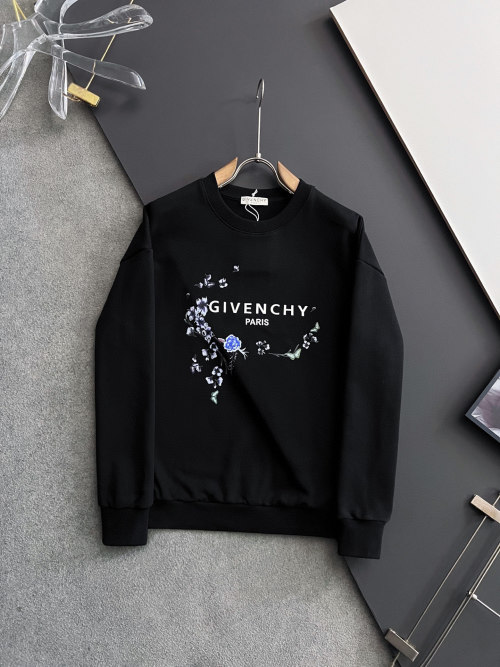 Givenchy Paris Black Floral Print Cotton Crewneck Pullover Sweatshirt 1 Givenchy Paris Black Floral Print Cotton Crewneck Pullover Sweatshirt