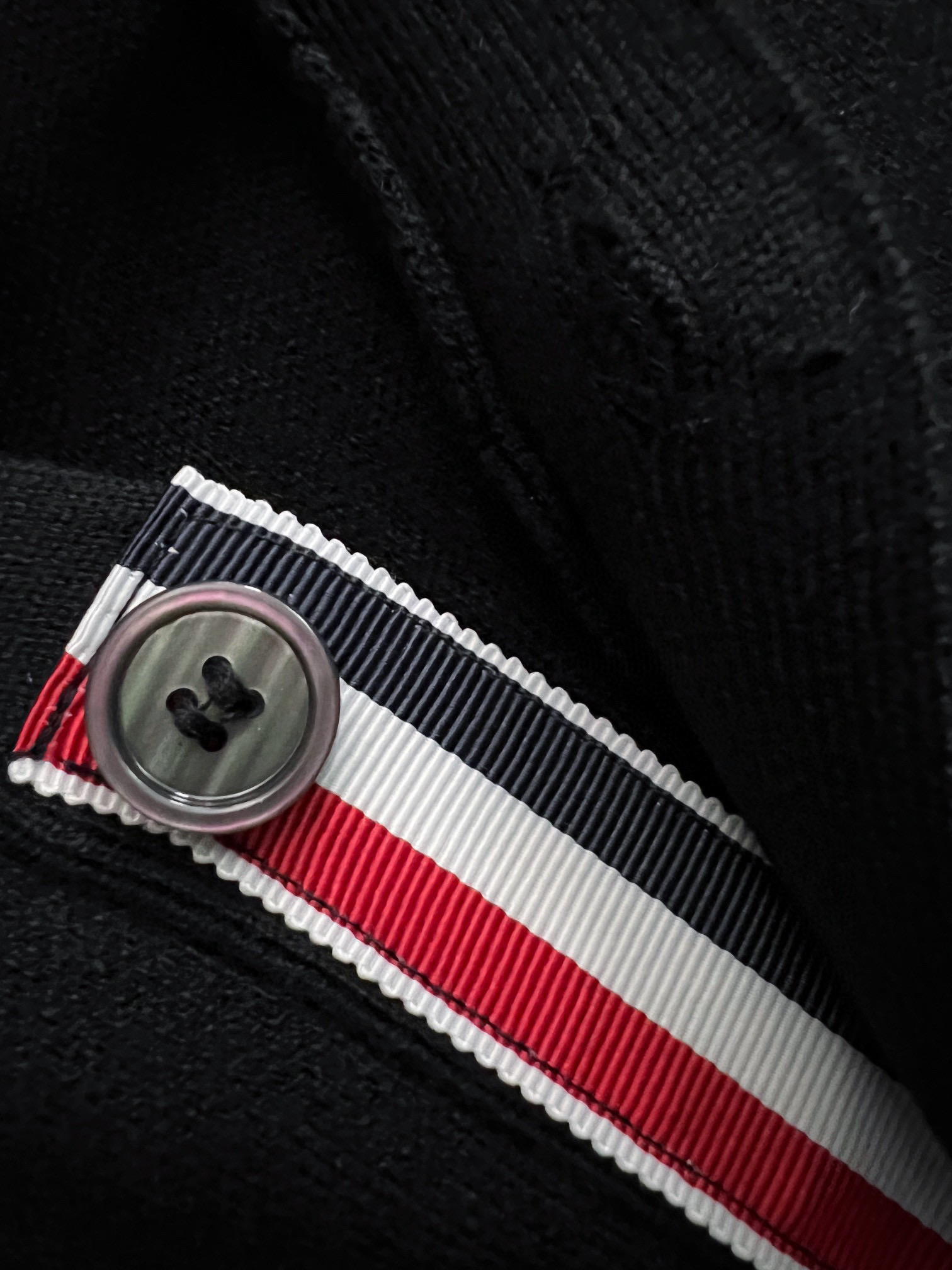 ） 贸易公司渠道货！买手店人气TOP单品！TB/桑姆·布*尼原单男士时装款针织羊绒羊毛混纺开衫毛衣上身效