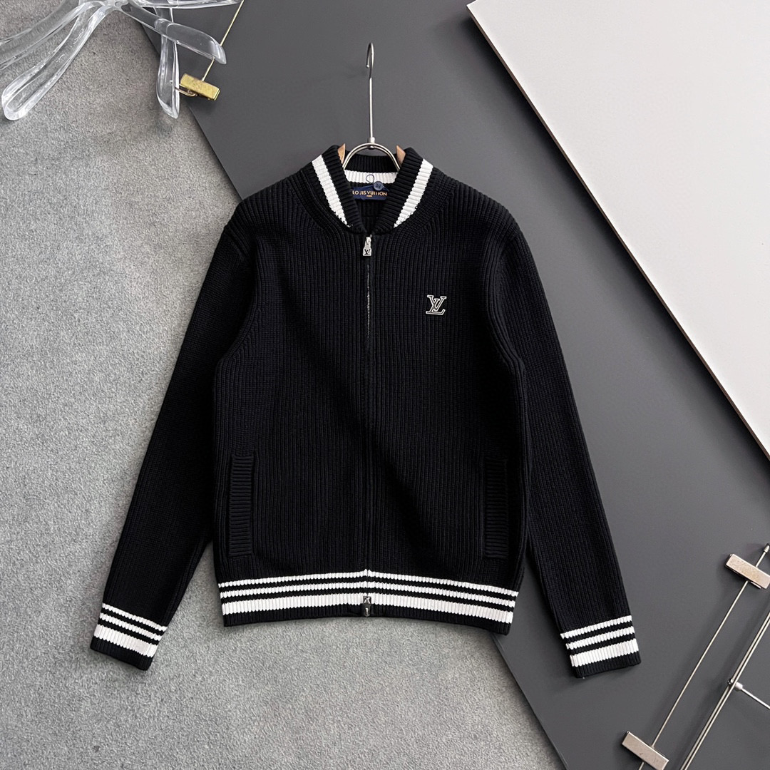 ）1V！秋冬新款男女同款高克重针织羊毛开衫，配色标识条纹工艺设计！钩织标识条纹修饰，设计经典配色钩织设计