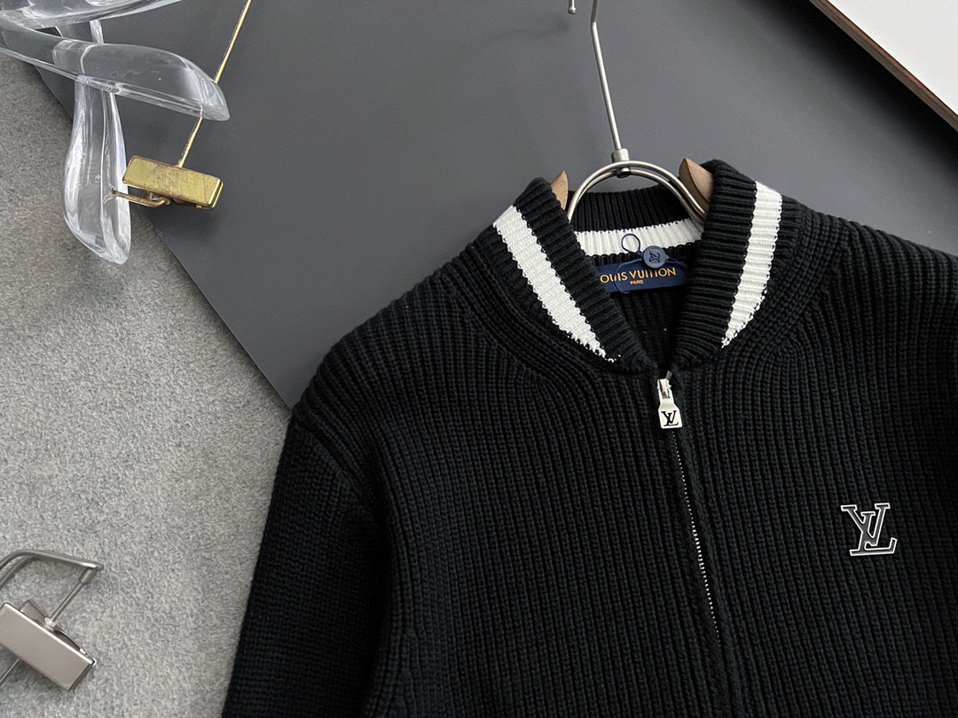 ）1V！秋冬新款男女同款高克重针织羊毛开衫，配色标识条纹工艺设计！钩织标识条纹修饰，设计经典配色钩织设计