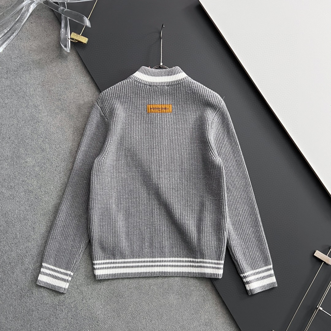 ）1V！秋冬新款男女同款高克重针织羊毛开衫，配色标识条纹工艺设计！钩织标识条纹修饰，设计经典配色钩织设计