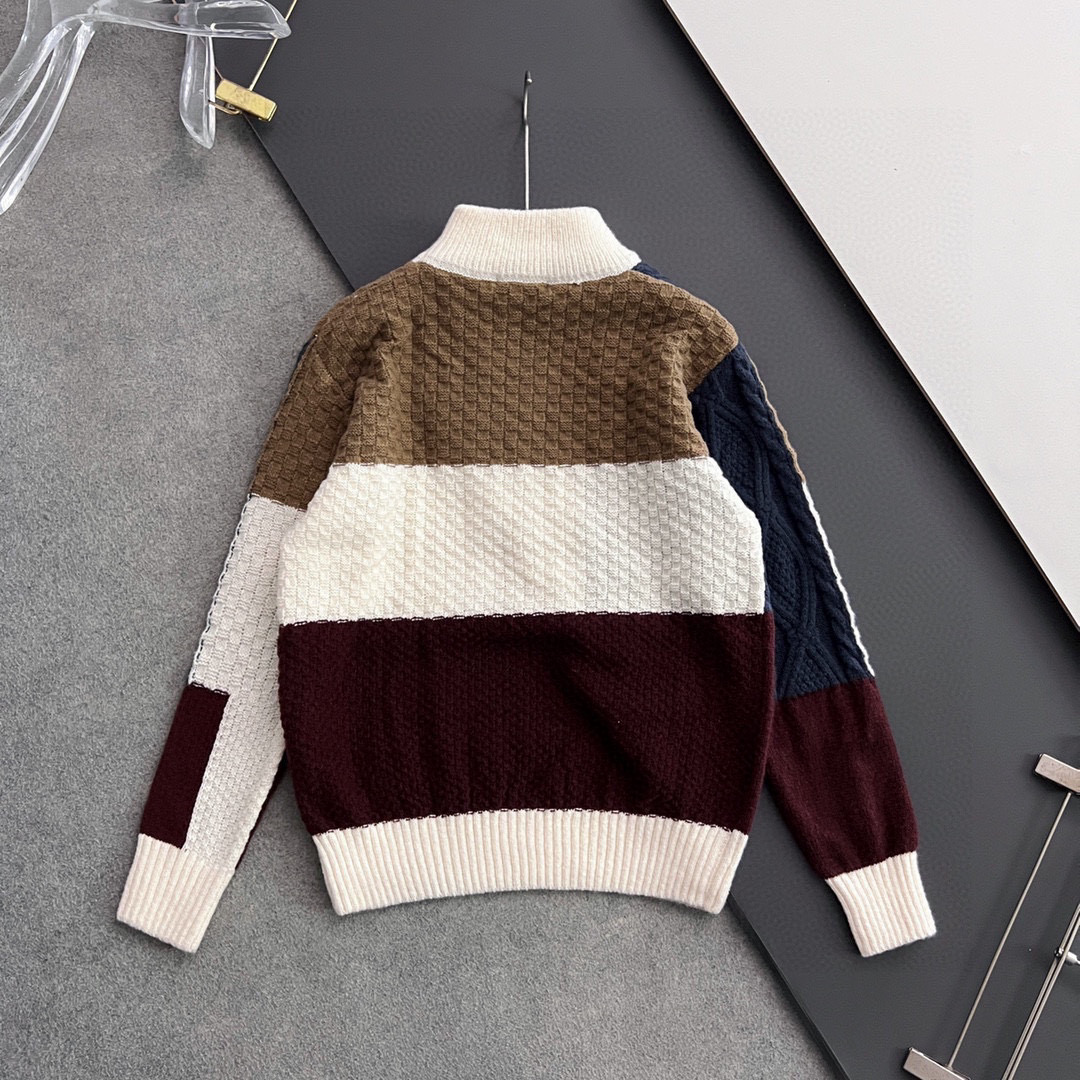 ） 翻单出货1V，秋冬最新款拼色毛衣！高品质意大利进口羊毛，高密度针织，百搭毛衣，Logo标志刺绣！更耐