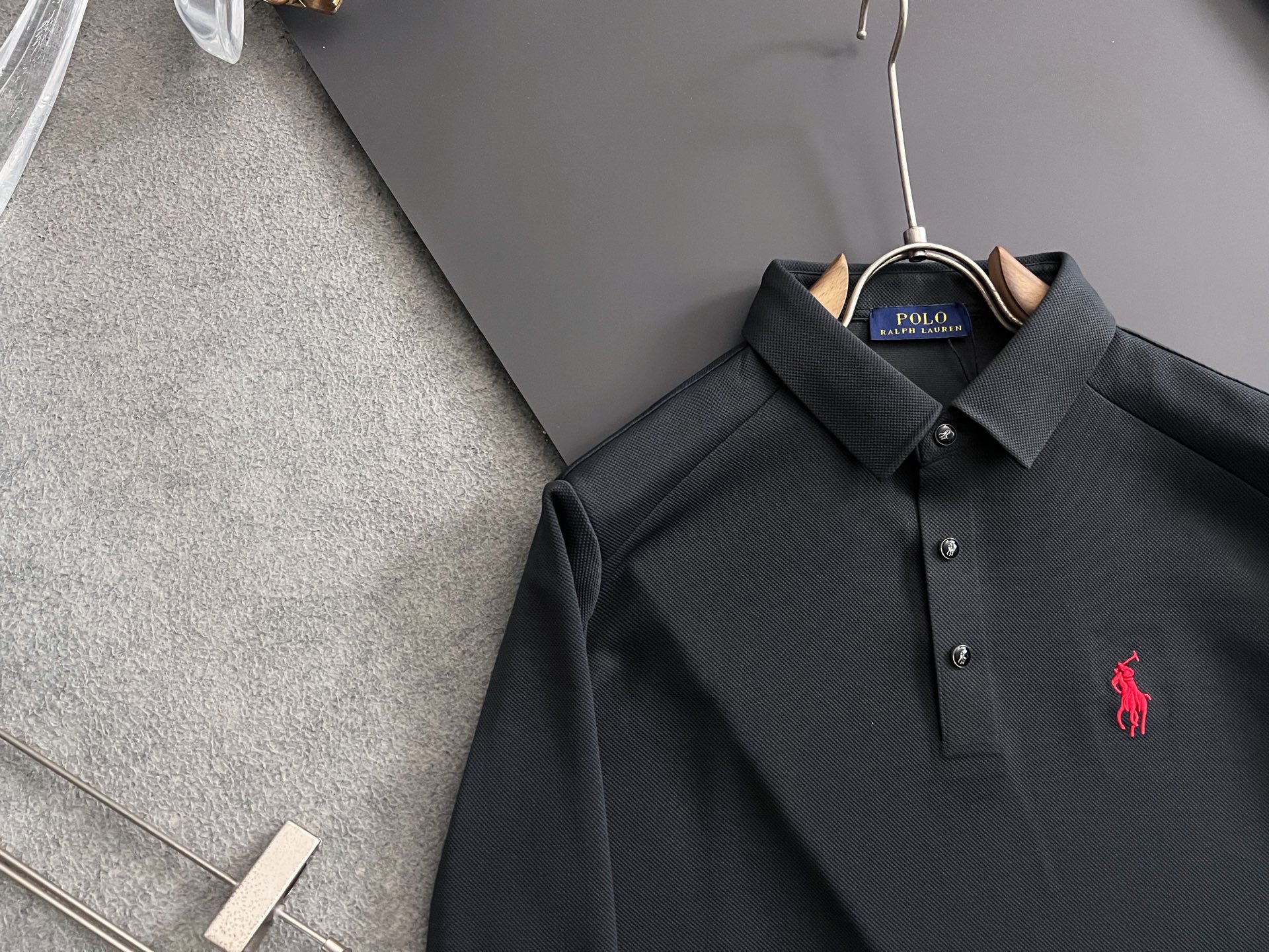 ）Polo拉夫劳伦* 2025🌟秋冬新款男士Polo衫内里薄绒复合，恒温打底，品牌最新设计元素！既不单调