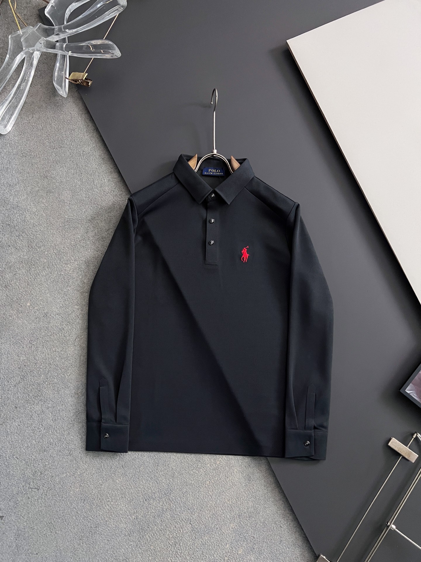 ）Polo拉夫劳伦* 2025🌟秋冬新款男士Polo衫内里薄绒复合，恒温打底，品牌最新设计元素！既不单调