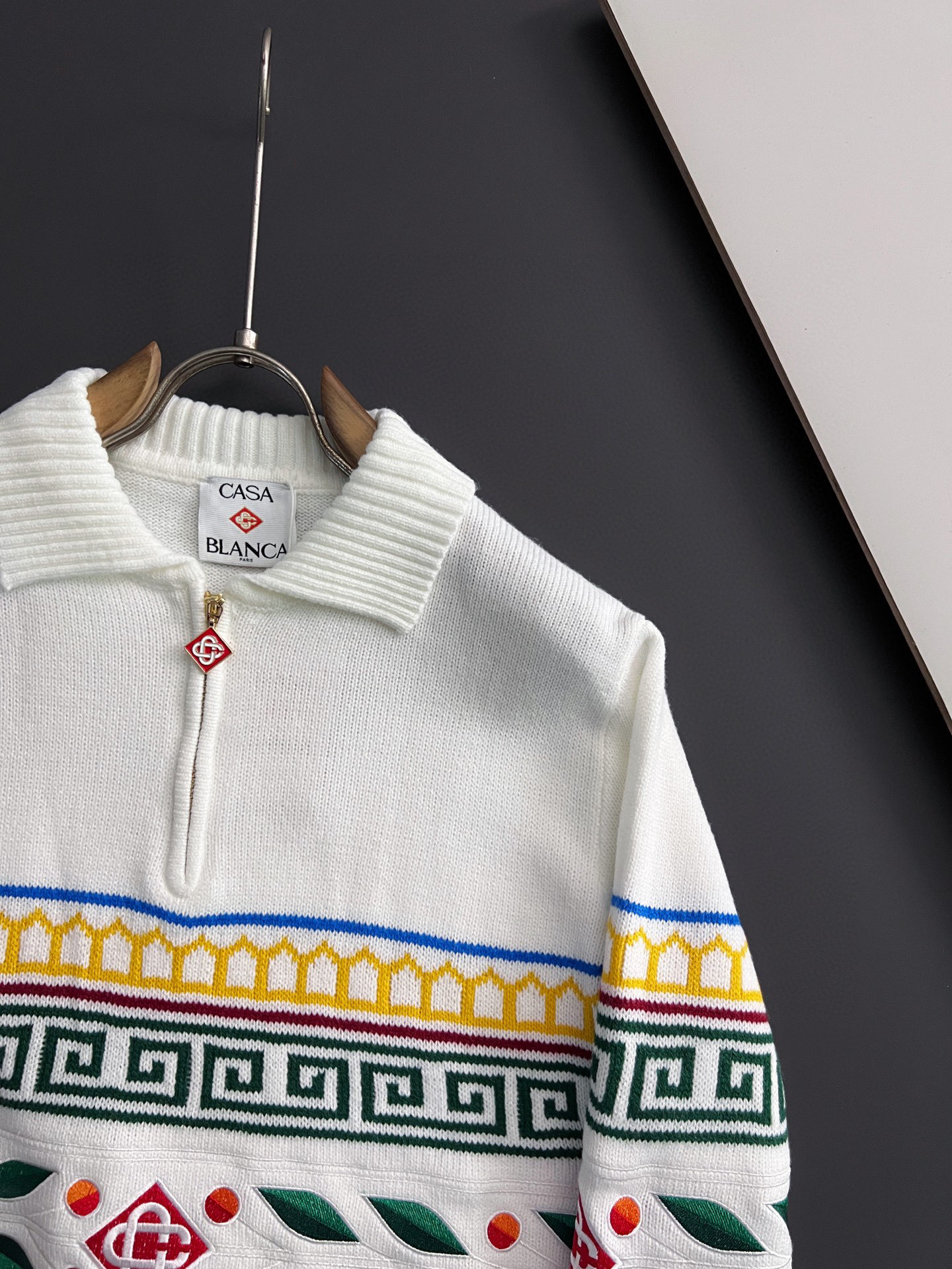 ）ZasbaLanc*爆款秋冬新款高克重针织羊毛开衫，配色标识条纹工艺设计！钩织标识条纹修饰，设计经典配