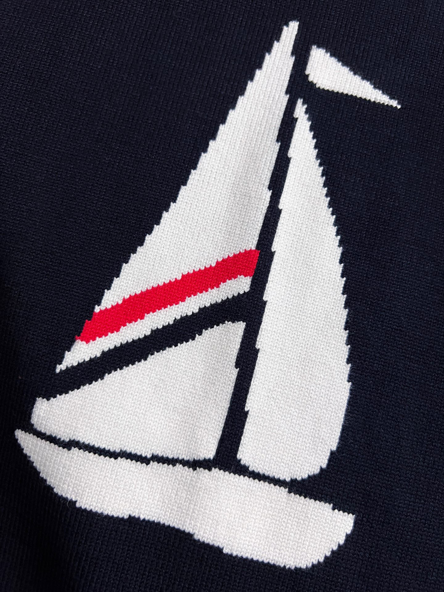 ）TB*、25ss最新款秋冬时尚毛衣7针织线、最顶级版黑色华夫格提针织log0纯色专柜款针织线衫圆领套头