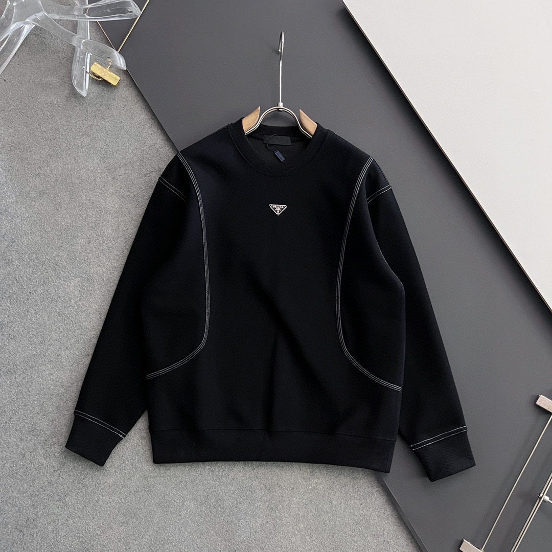 NO:691496,) Prad*｜Exclusive customized simple line modified casual loose sweatshirt, dust-free, the latest autumn and winter sweatshirt, classic borderless triangle badge, exquisite and not exaggerated, technology conforms to the fabric's warmth and temperature locking, customized threads, the upper body is extremely handsome, size M-4XL,, prada, hoodie, sweatshirts,19860909）Prad*｜独家 定制简约线条修饰休闲宽松卫衣无尘, 最新秋冬卫衣,经典无边三角徽章、精致且不浮夸,科技符合面料保暖锁温,定制螺纹,上身帅到爆,尺码M-4XL,,prada,hoodie,sweatshirts,,Men's clothing