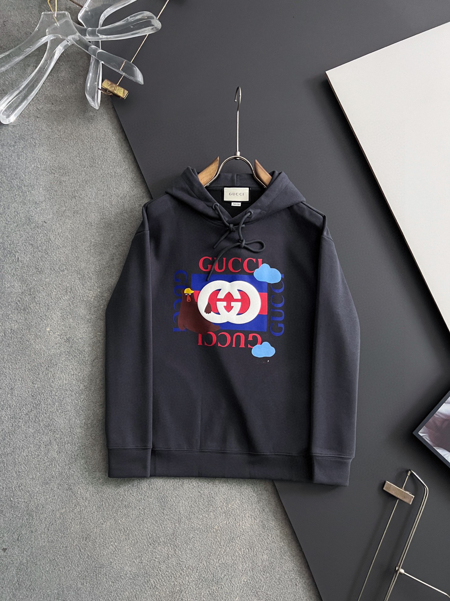 🌾Gucc*·独家🌟高端定制，休闲连帽款卫衣，独家定制纯棉410克新氧棉、科技面料，定制原版螺纹，档次极