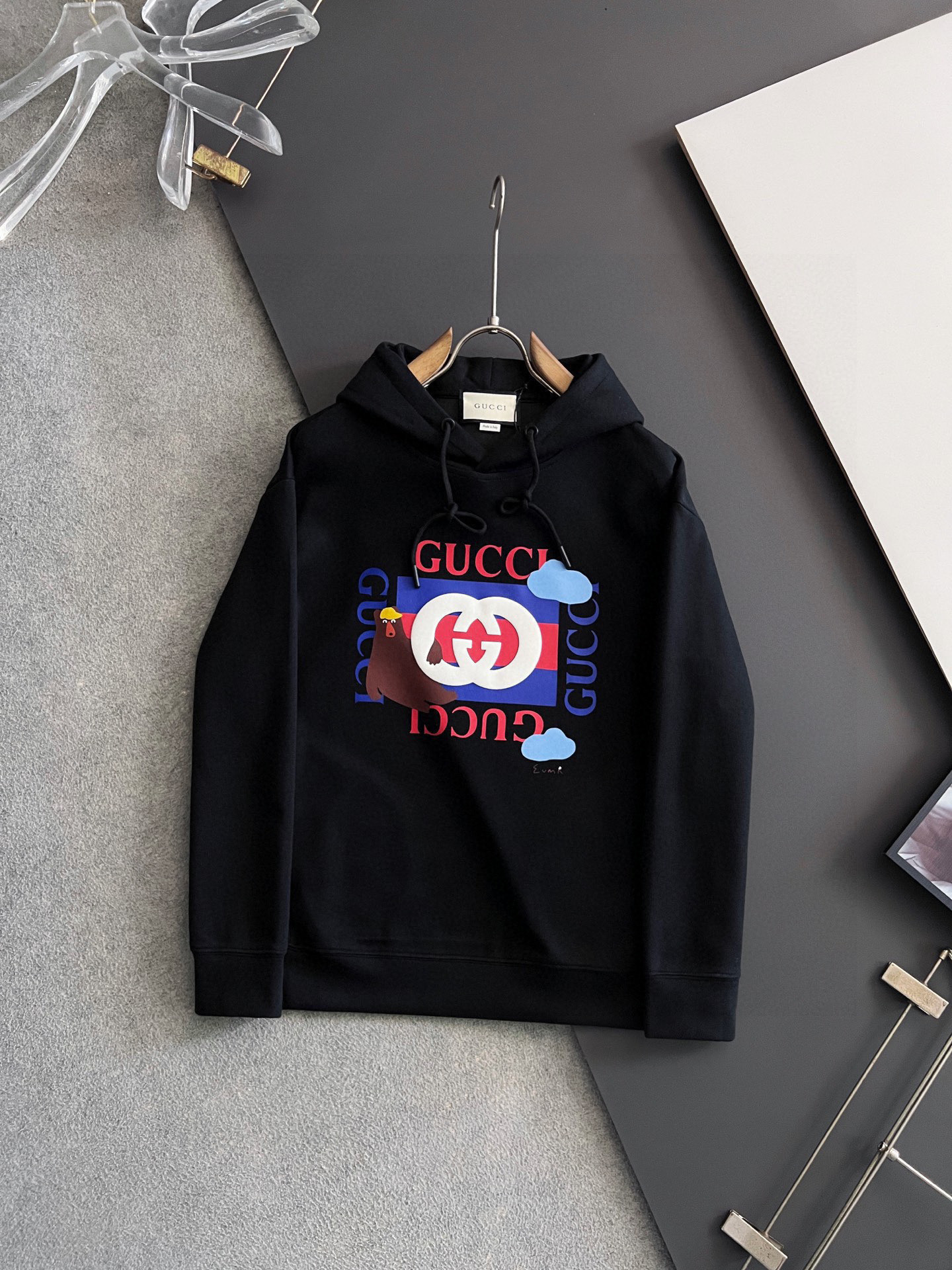 ）Gucc*·独家🌟高端定制，休闲连帽款卫衣，独家定制纯棉410克新氧棉、科技面料，定制原版螺纹，档次极