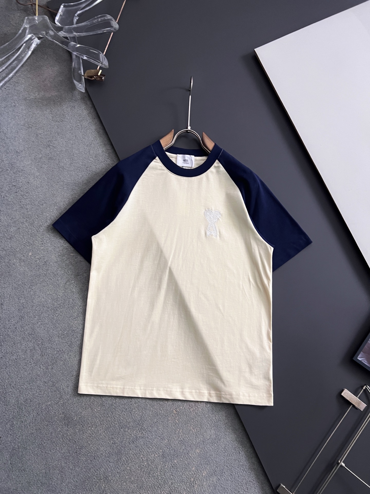 ）AMI*2026Ss最新工艺短袖260g纯棉双纱爆款现货春夏短袖，简约基础衣橱神器， 休闲百搭必备款）
