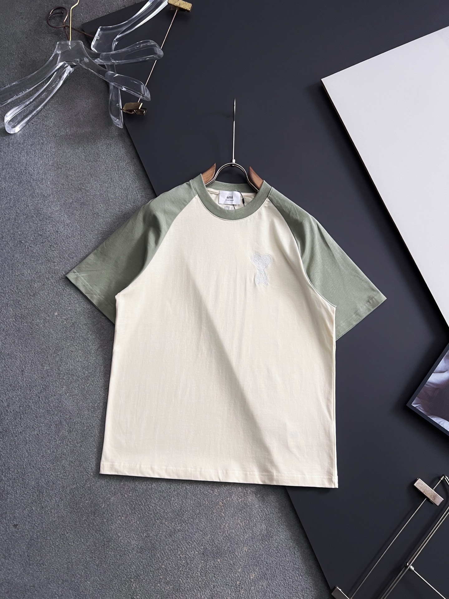 ）AMI*2026Ss最新工艺短袖260g纯棉双纱爆款现货春夏短袖，简约基础衣橱神器， 休闲百搭必备款）