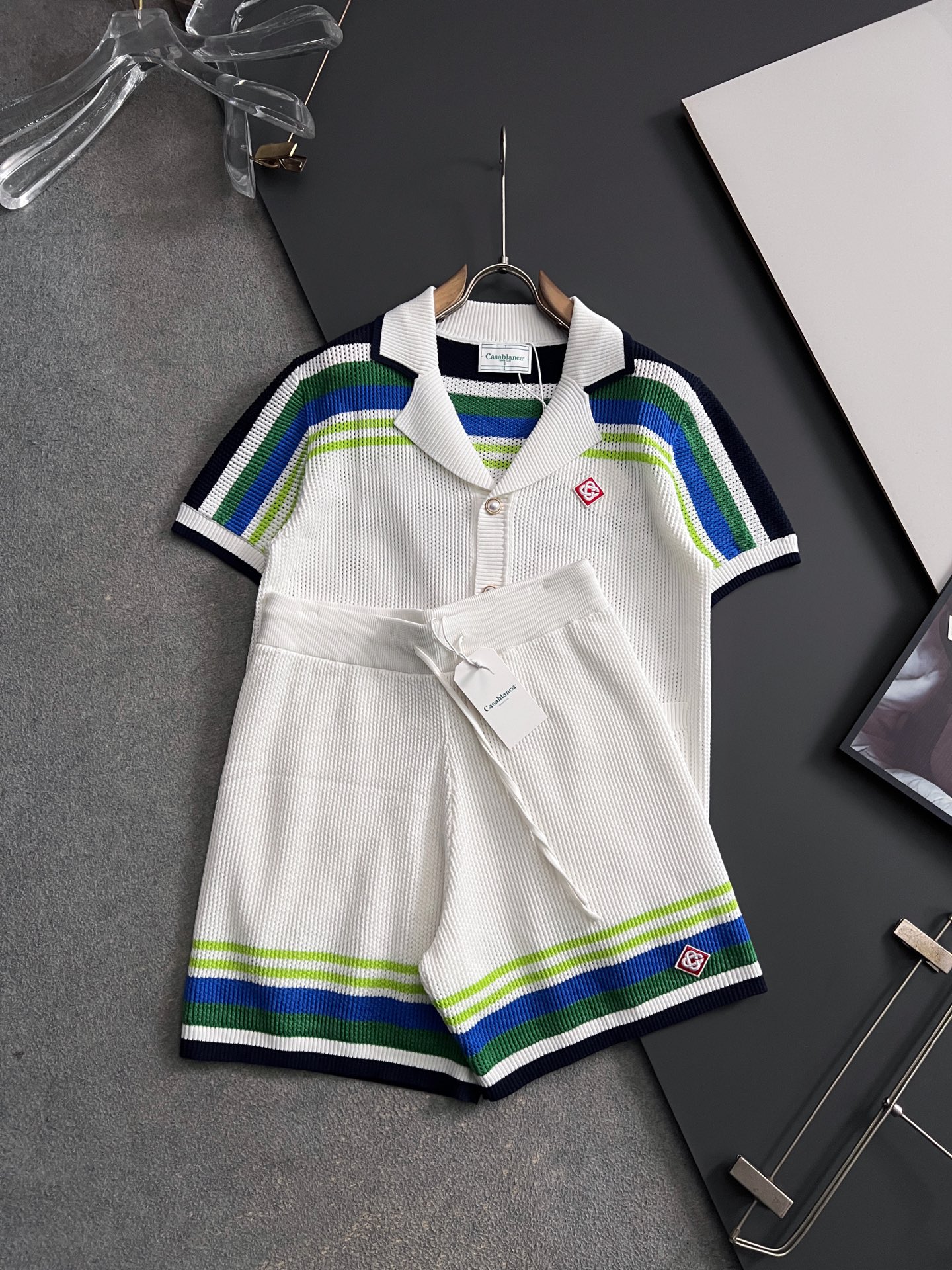 ）Casablanc*品质元单、 2026Ss春夏秀场系列针织套装🔥本款选用运动风尼龙网眼面料打造，设计