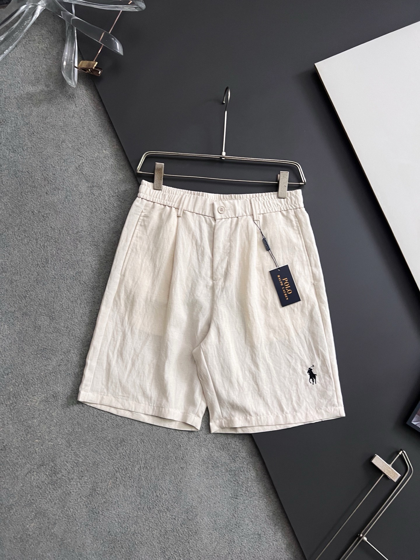 ）裤王Ralph*Lauren2026专柜同款亚麻短裤，质感超级好，手感柔软细腻。面料：53%棉+45%锦纶+2%亚麻亚