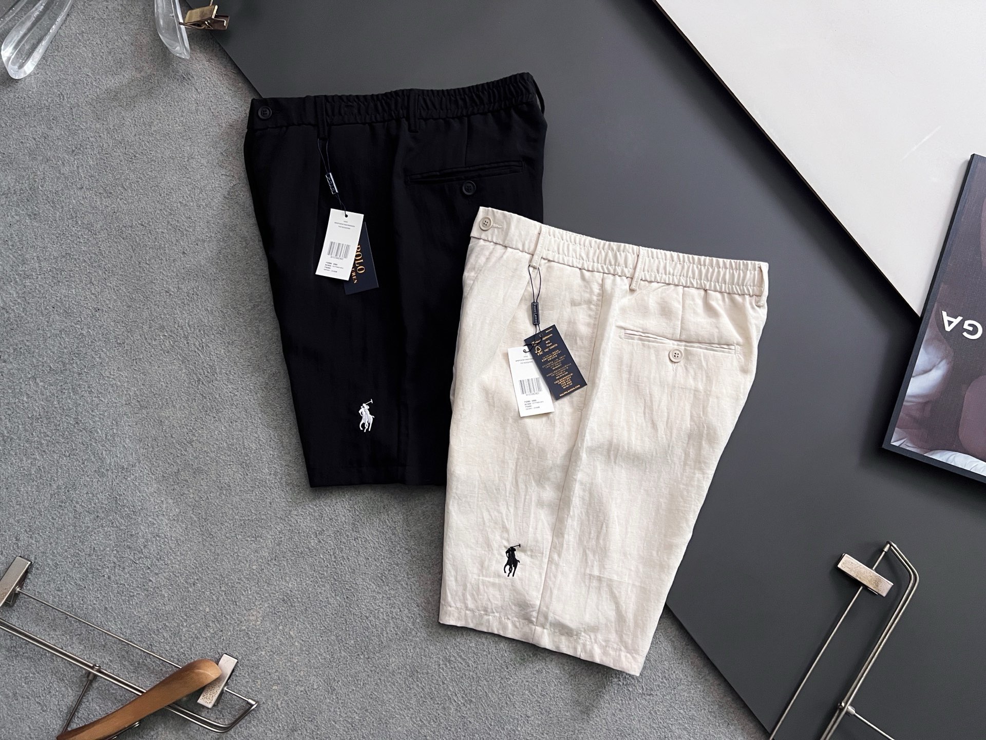 ）裤王Ralph*Lauren2026专柜同款亚麻短裤，质感超级好，手感柔软细腻。面料：53%棉+45%锦纶+2%亚麻亚