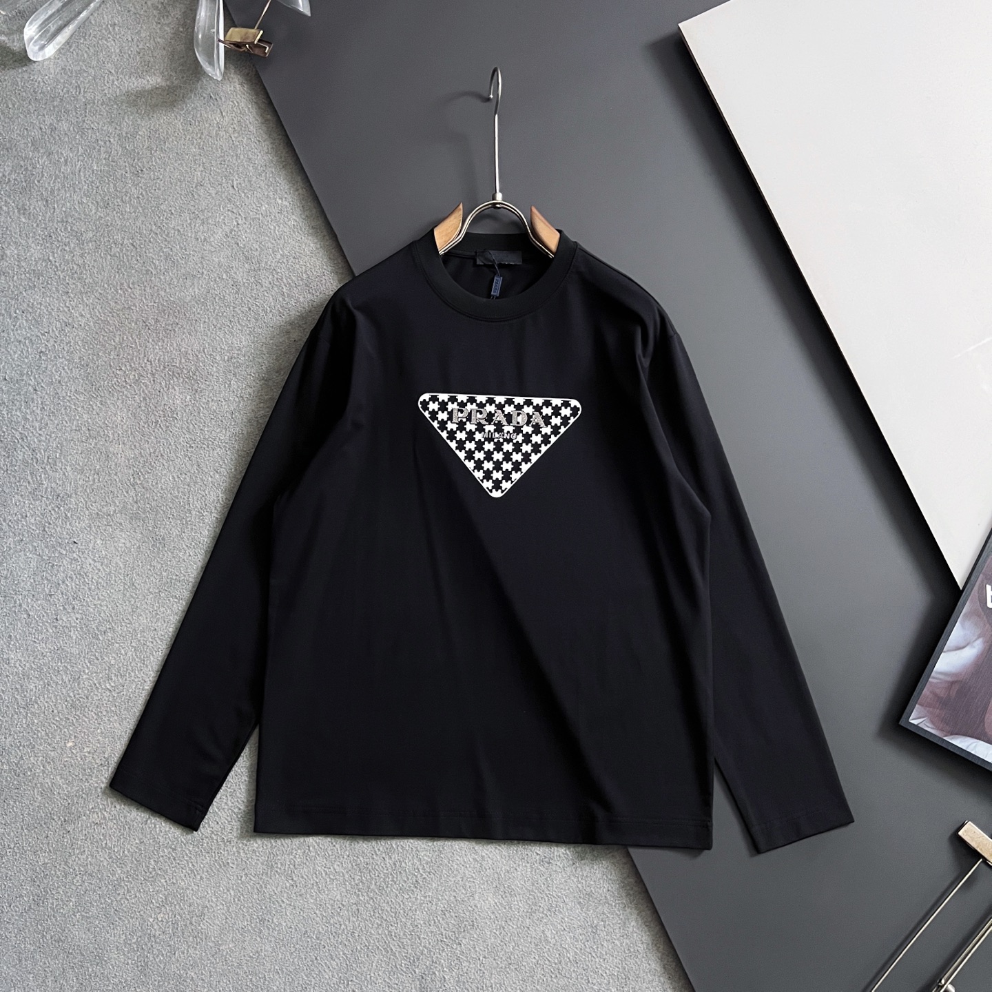 ）创意拼图Bur·新品，100%冷柔丝光棉220g爆款现货秋冬长袖，简约基础衣橱神器， 休闲百搭必备款）做工走线质感一流