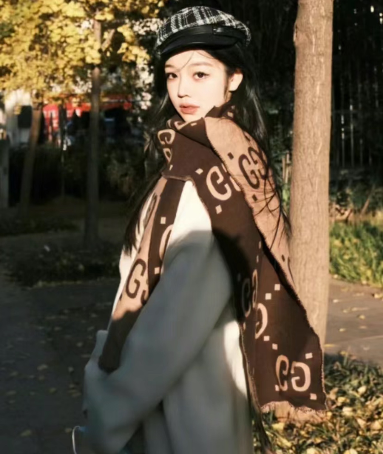 图片[8]-#SG独家高定 GU 双G双面提花 羊毛真丝 绒线围巾 独家原版购入开发 区分市面看图做货 %100真羊毛 原版还原度%99 「默认发顺丰」尺寸：190×35CM 「包装盒+10 不退换」-选品中心