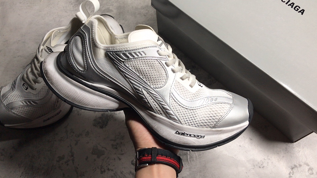 BALEN] Custom BALENCIAGA CIRCUIT Gen 13 Round-Toe Lace-Up Logo-Print - Shoe