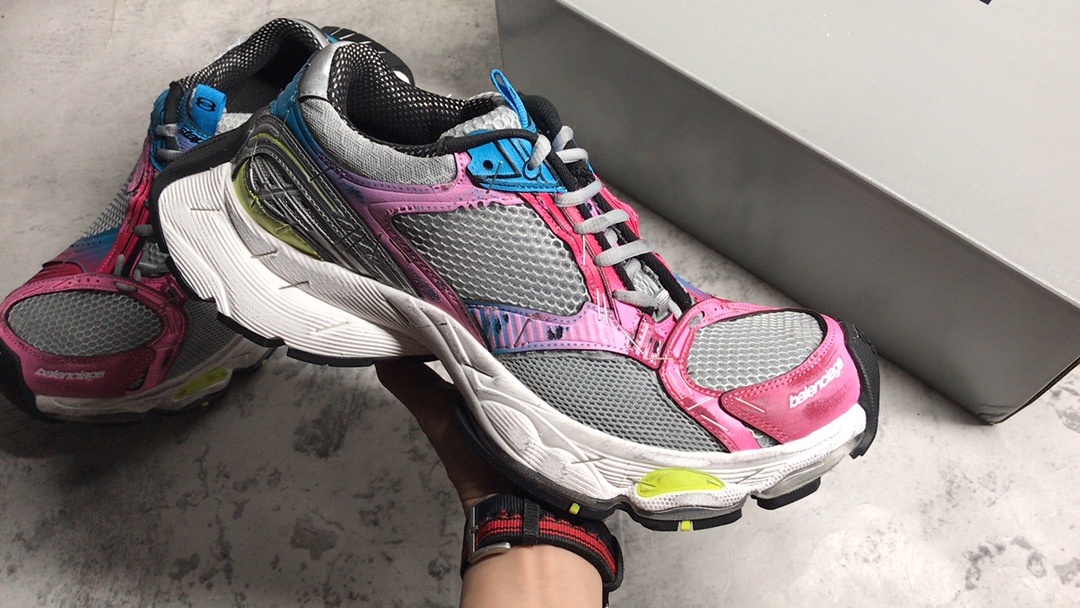 BALEN】#GT Release BALENCIAGA Stapler Sneakers – Mesh Lace-Up Low-Top - Shoe