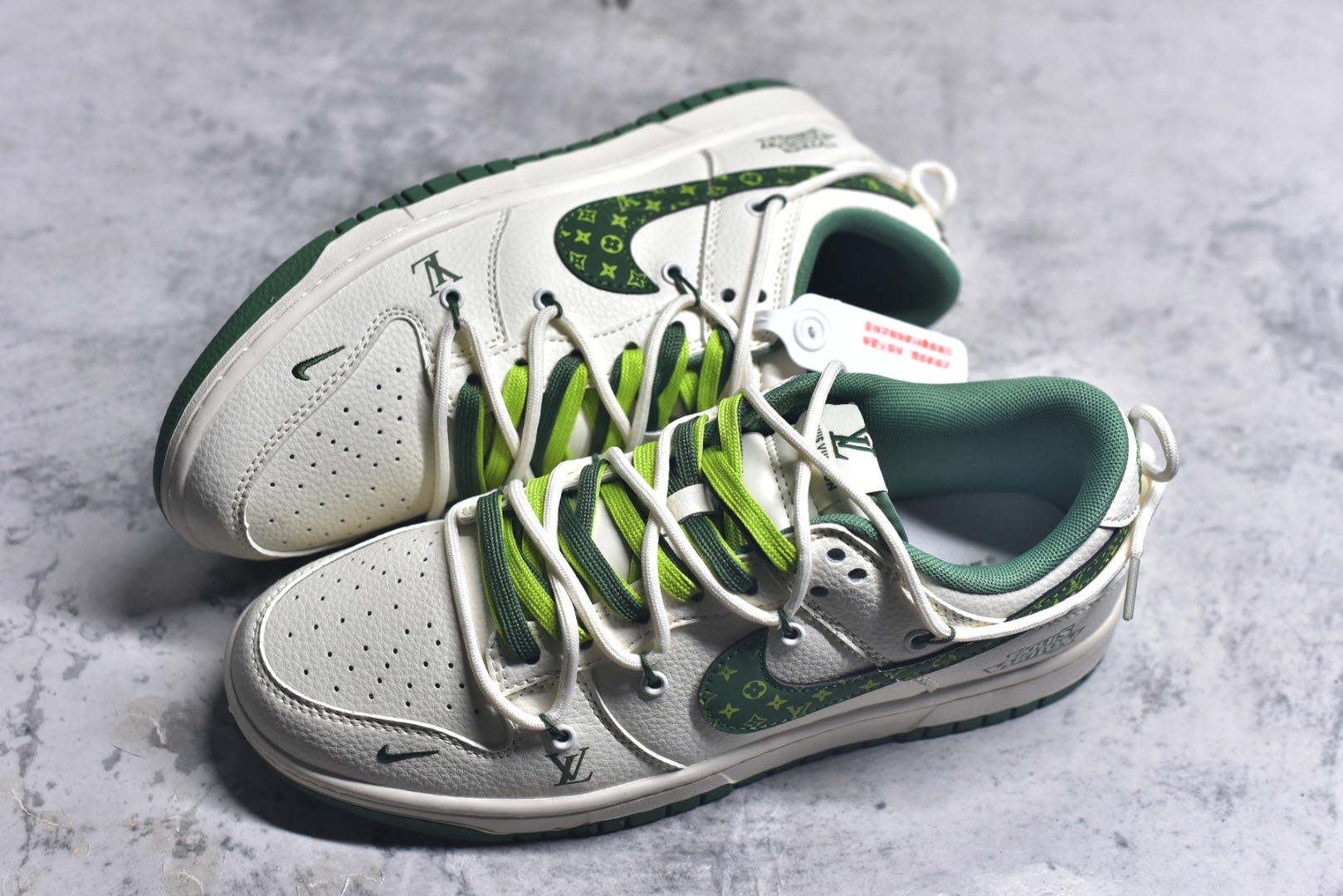 图片[7]-#Nike SB Dunk Low LV联名 绑带花纹绿勾 周年高端定制 低帮休闲板鞋 DM6868-075 #定制鞋盒 大厂纯原品质出货 超高清洁度 皮料切割干净无任何毛边 细节完美 尺码：36 36.5 37.5 38 38.5 39 40 40.5 41 42 42.5 43 44 44.5 45 9.E5-选品中心
