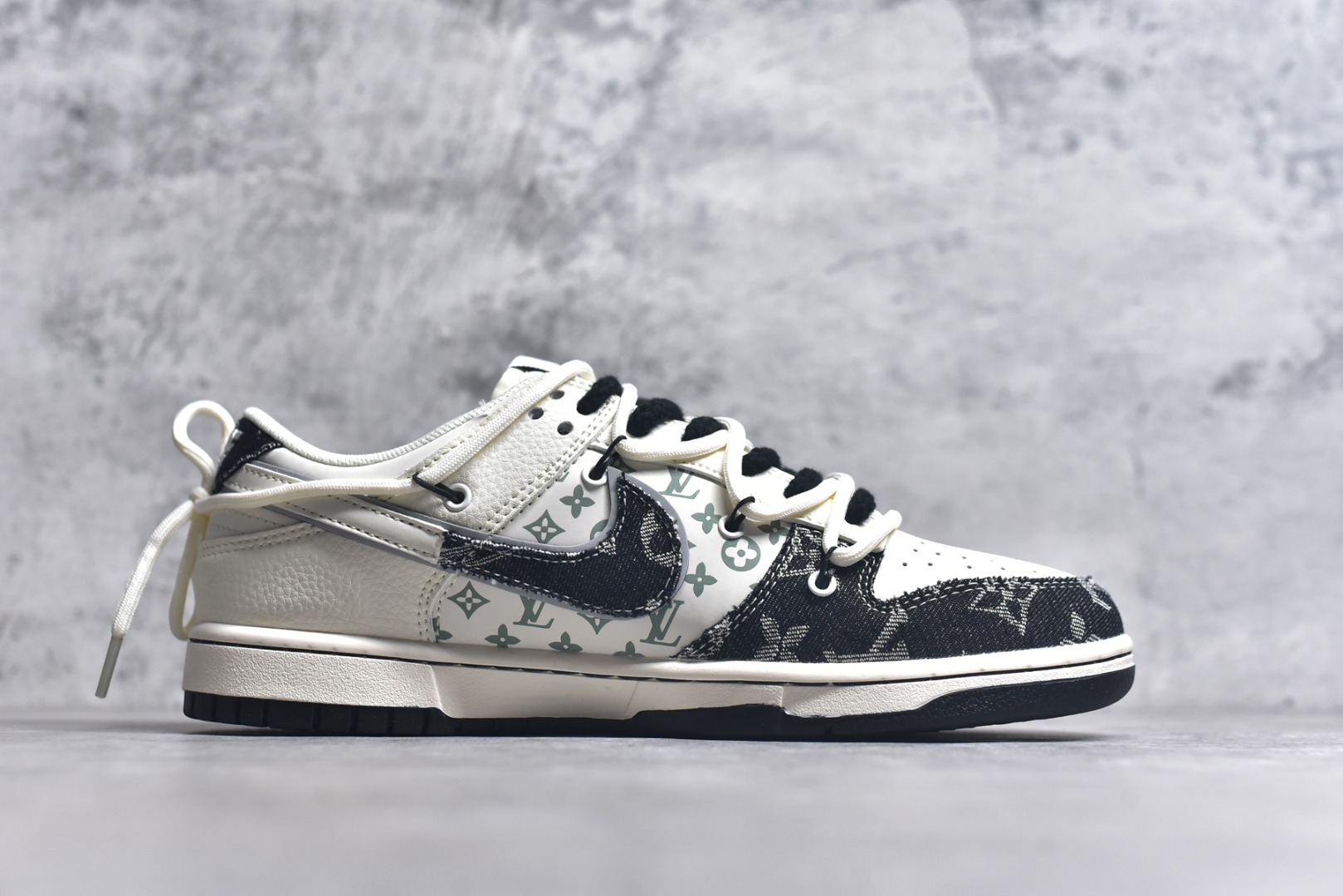 图片[3]-#Nike SB Dunk Low LV联名 绑带织布黑白勾 周年高端定制 低帮休闲板鞋 YX5066-338 #定制鞋盒 大厂纯原品质出货 超高清洁度 皮料切割干净无任何毛边 细节完美 尺码：36 36.5 37.5 38 36.5 39 40 40.5 41 42 42.5 43 44 44.5 45 9.E5-选品中心