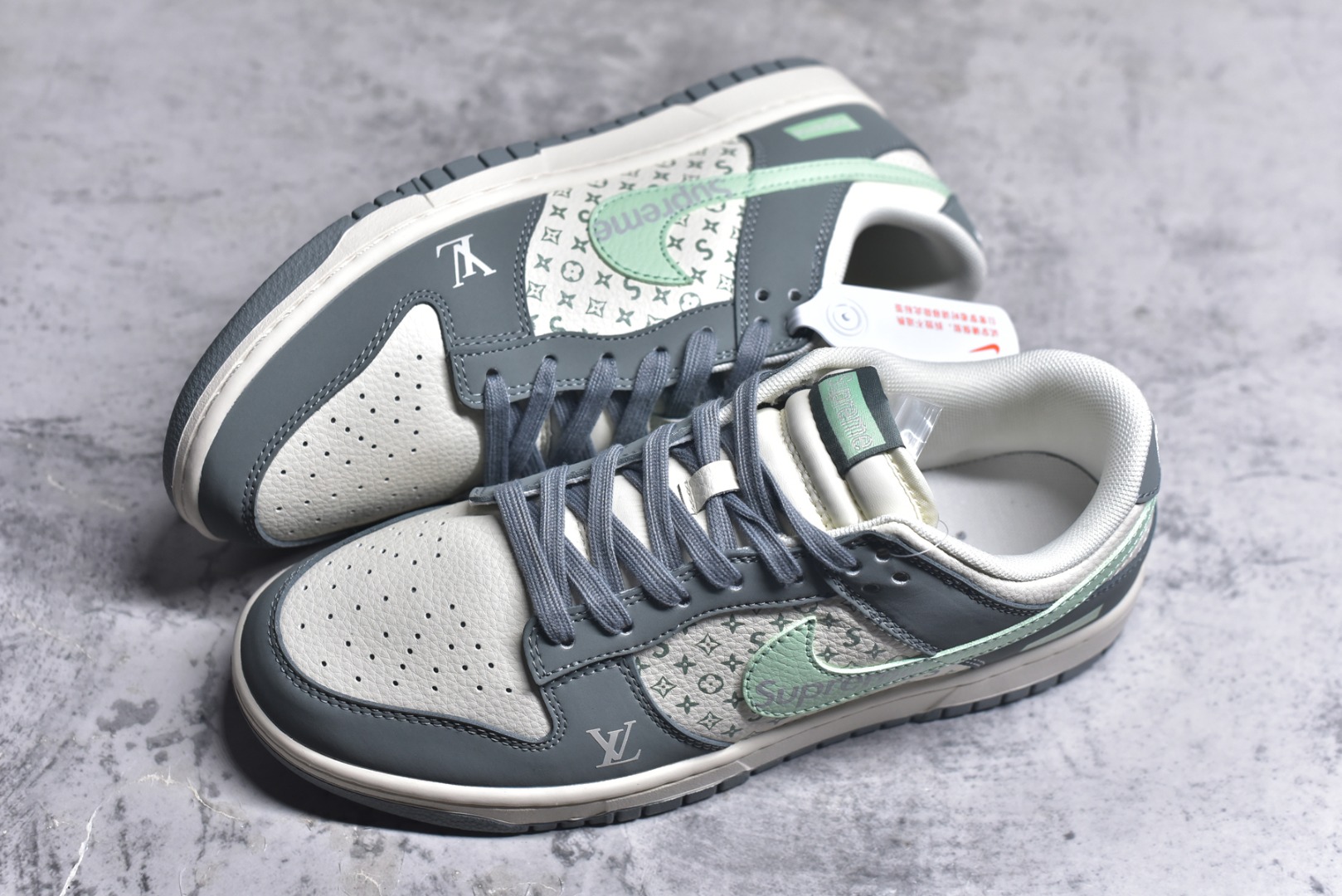图片[7]-#Nike SB Dunk Low LV联名 青灰 周年高端定制 低帮休闲板鞋 ZH2598-278 #定制鞋盒 大厂纯原品质出货 超高清洁度 皮料切割干净无任何毛边 细节完美 尺码：36 36.5 37.5 38 38.5 39 40 40.5 41 42 42.5 43 44 44.5 45 9.E5-选品中心