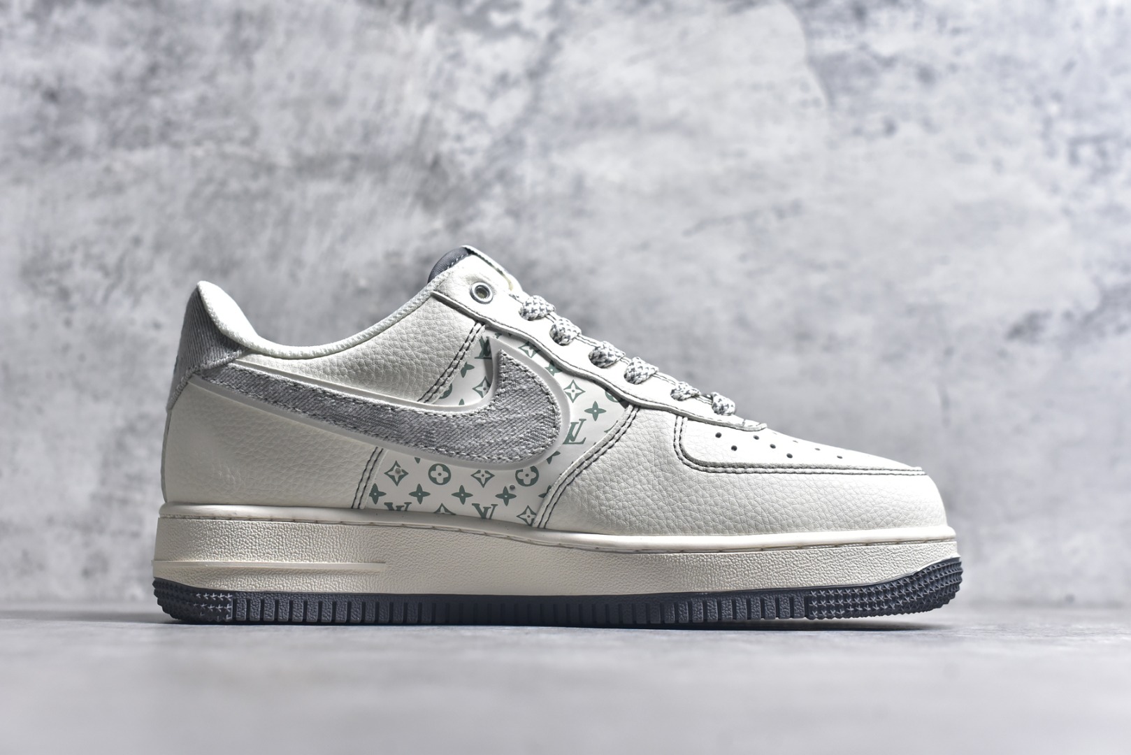 图片[3]-#Nike Air Force 1\’07 Low LV联名 灰布勾灰底 空军一号低帮休闲板鞋 YX5066-346 #原楦头原纸板 原装鞋盒 定制五金配件 内置全掌气垫 原厂鞋底 尺码：36 36.5 37.5 38 38.5 39 40 40.5 41 42 42.5 43 44 44.5 45 9.D4-选品中心