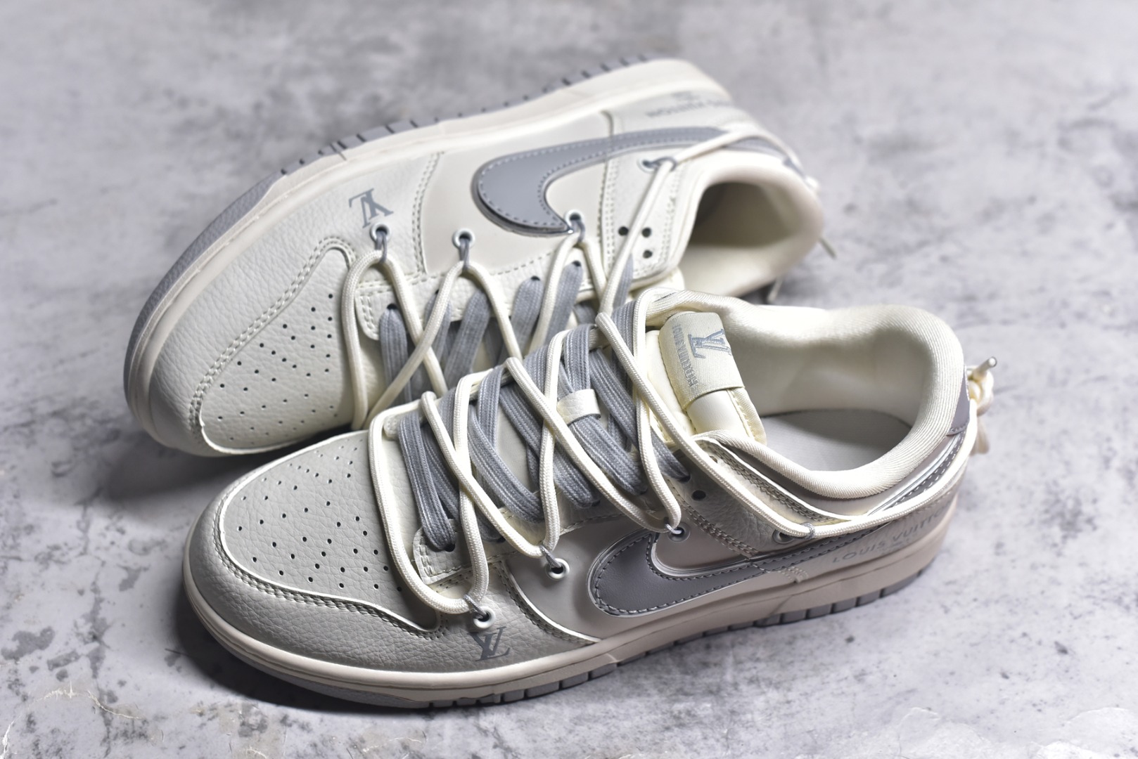 图片[7]-#Nike SB Dunk Low LV联名 绑带灰勾 周年高端定制 低帮休闲板鞋 DM6868-092 #定制鞋盒 大厂纯原品质出货 超高清洁度 皮料切割干净无任何毛边 细节完美 尺码：36 36.5 37.5 38 36.5 39 40 40.5 41 42 42.5 43 44 44.5 45 9.E5-选品中心