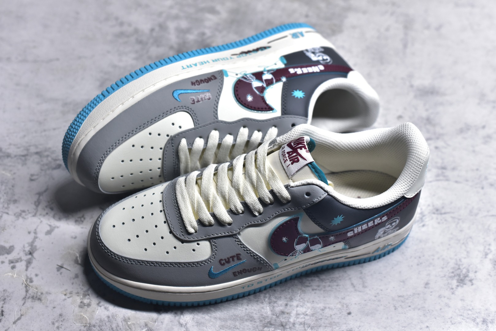 图片[7]-#Nike Air Force 1\’07 Low \”Stop Drinking\” 戒酒骷髅 空军一号低帮休闲运动板鞋 LJ2288-666 #戒酒骷髅是一幅极具警示意义的创意作品。画面主体是一个骷髅正仰面喝酒，它没有了皮肉的包裹，骨骼突兀地展现，空洞的眼眶直愣愣地望向天空，毫无生机的手紧握着酒杯，酒水顺着它的颌骨肆意流淌 尺码：36 36.5 37.5 38 38.5 39 40 40.5 41 42 42.5 43 44 44.5 45 9.D4-选品中心