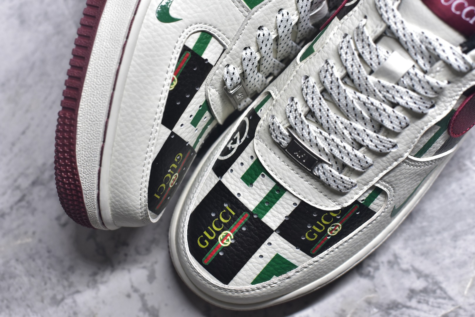 图片[8]-#Nike Air Force 1\’07 Low 古驰联名 白红绿 空军一号低帮休闲板鞋 LW9279-012 #原楦头原纸板 原装鞋盒 定制五金配件 内置全掌气垫 原厂鞋底 尺码：36 36.5 37.5 38 38.5 39 40 40.5 41 42 42.5 43 44 44.5 45 9.D4-选品中心