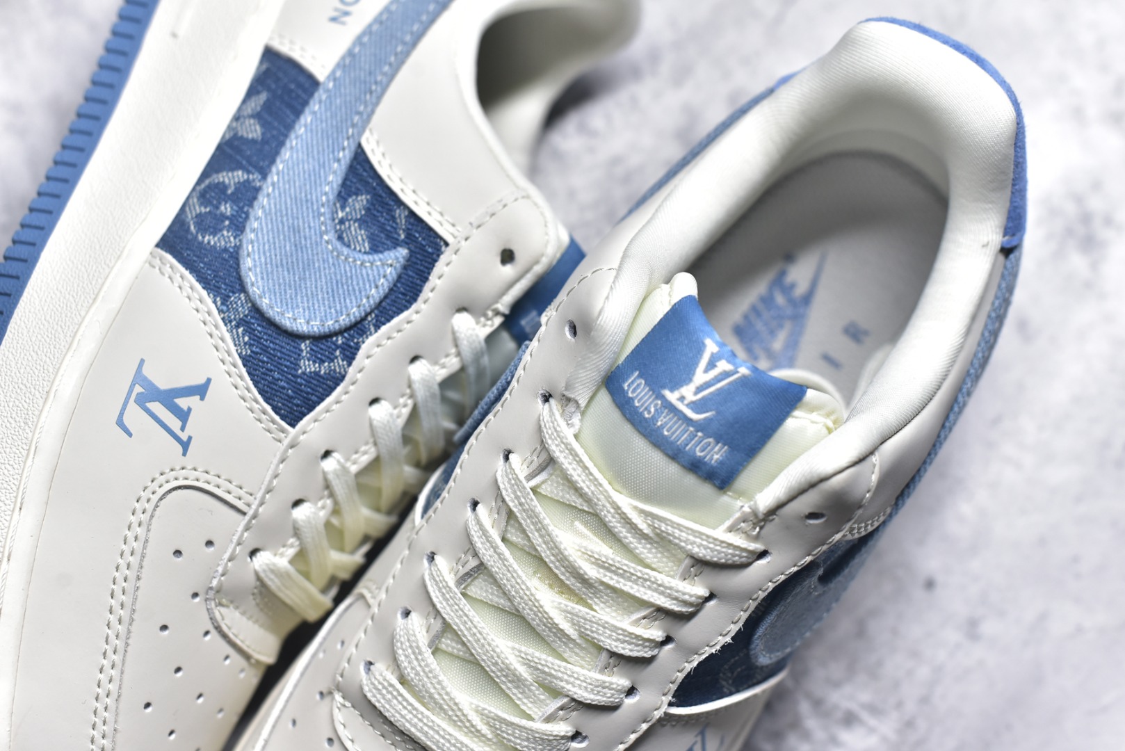 图片[9]-#Nike Air Force 1\’07 Low LV联名 蓝布勾 空军一号低帮休闲板鞋 DF0188-068 #原楦头原纸板 原装鞋盒 定制五金配件 内置全掌气垫 原厂鞋底 尺码：36 36.5 37.5 38 38.5 39 40 40.5 41 42 42.5 43 44 44.5 45 9.D4-选品中心