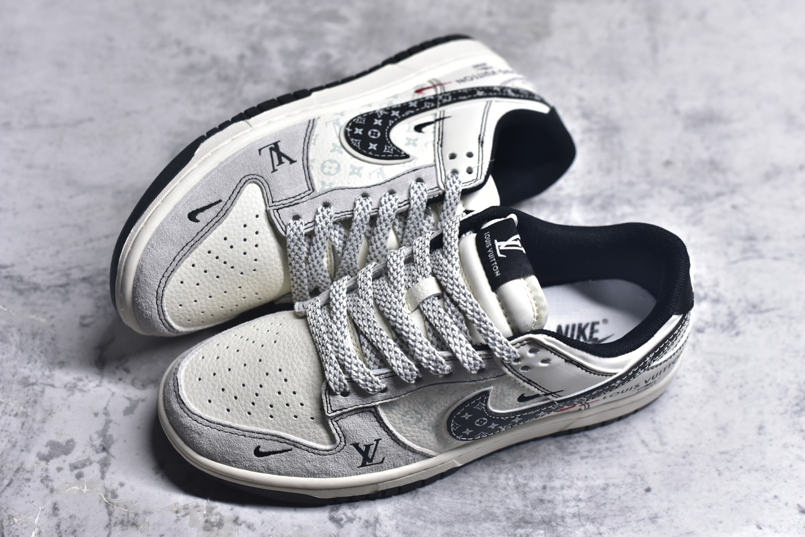 图片[7]-#Nike SB Dunk Low LV联名 黑勾印花 周年高端定制 低帮休闲板鞋 YX5066-365 #定制鞋盒 大厂纯原品质出货 超高清洁度 皮料切割干净无任何毛边 细节完美 尺码：36 36.5 37.5 38 38.5 39 40 40.5 41 42 42.5 43 44 44.5 45 9.E5-选品中心