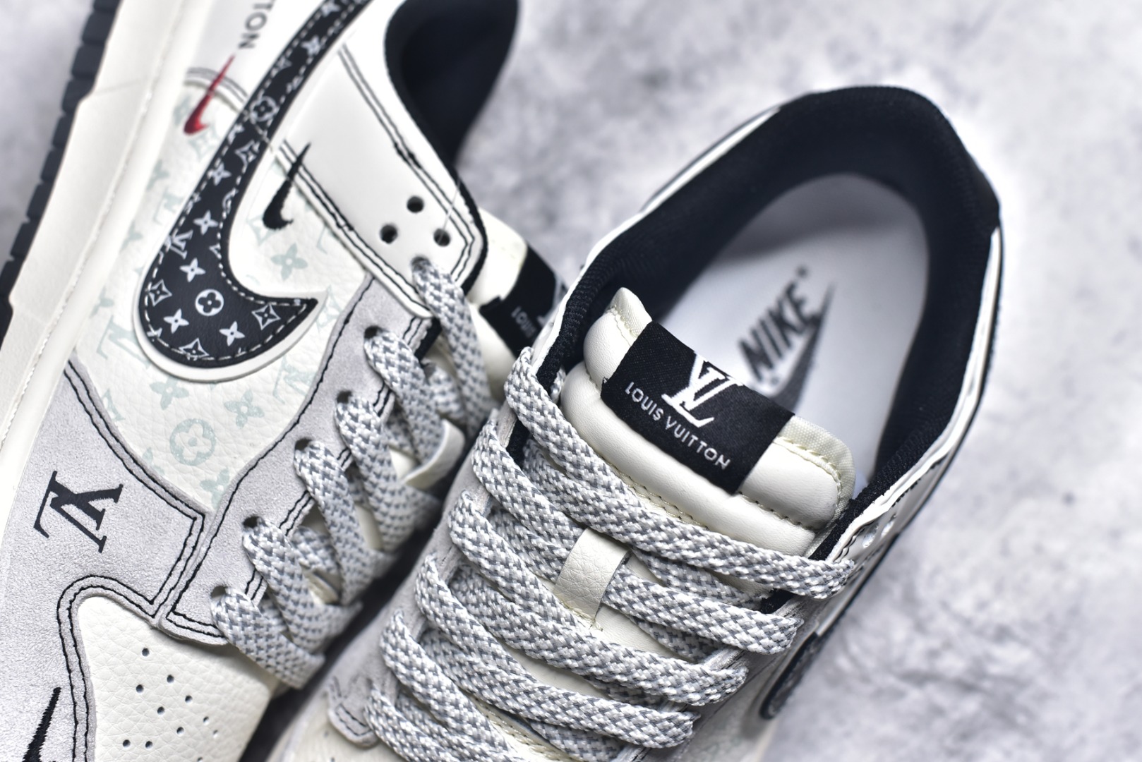图片[9]-#Nike SB Dunk Low LV联名 黑勾印花 周年高端定制 低帮休闲板鞋 YX5066-365 #定制鞋盒 大厂纯原品质出货 超高清洁度 皮料切割干净无任何毛边 细节完美 尺码：36 36.5 37.5 38 38.5 39 40 40.5 41 42 42.5 43 44 44.5 45 9.E5-选品中心