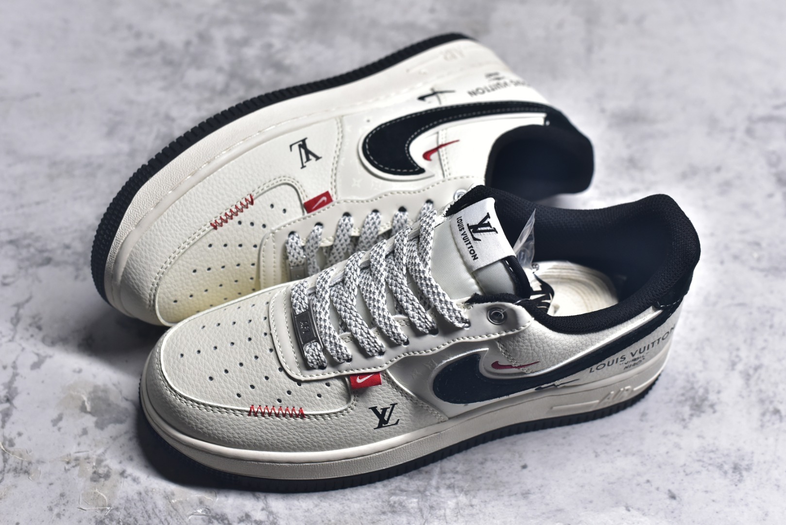 图片[7]-#Nike Air Force 1\’07 Low LV联名 米黑勾红标 空军一号低帮休闲板鞋 YX5066-348 #原楦头原纸板 原装鞋盒 定制五金配件 内置全掌气垫 原厂鞋底 尺码：36 36.5 37.5 38 38.5 39 40 40.5 41 42 42.5 43 44 44.5 45 9.D4-选品中心