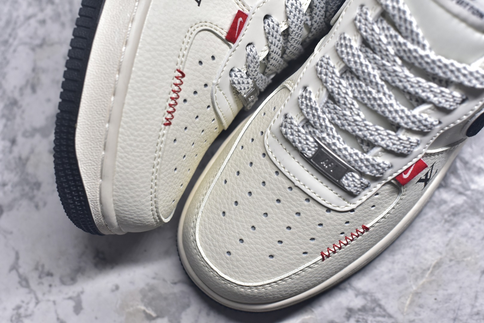 图片[8]-#Nike Air Force 1\’07 Low LV联名 米黑勾红标 空军一号低帮休闲板鞋 YX5066-348 #原楦头原纸板 原装鞋盒 定制五金配件 内置全掌气垫 原厂鞋底 尺码：36 36.5 37.5 38 38.5 39 40 40.5 41 42 42.5 43 44 44.5 45 9.D4-选品中心